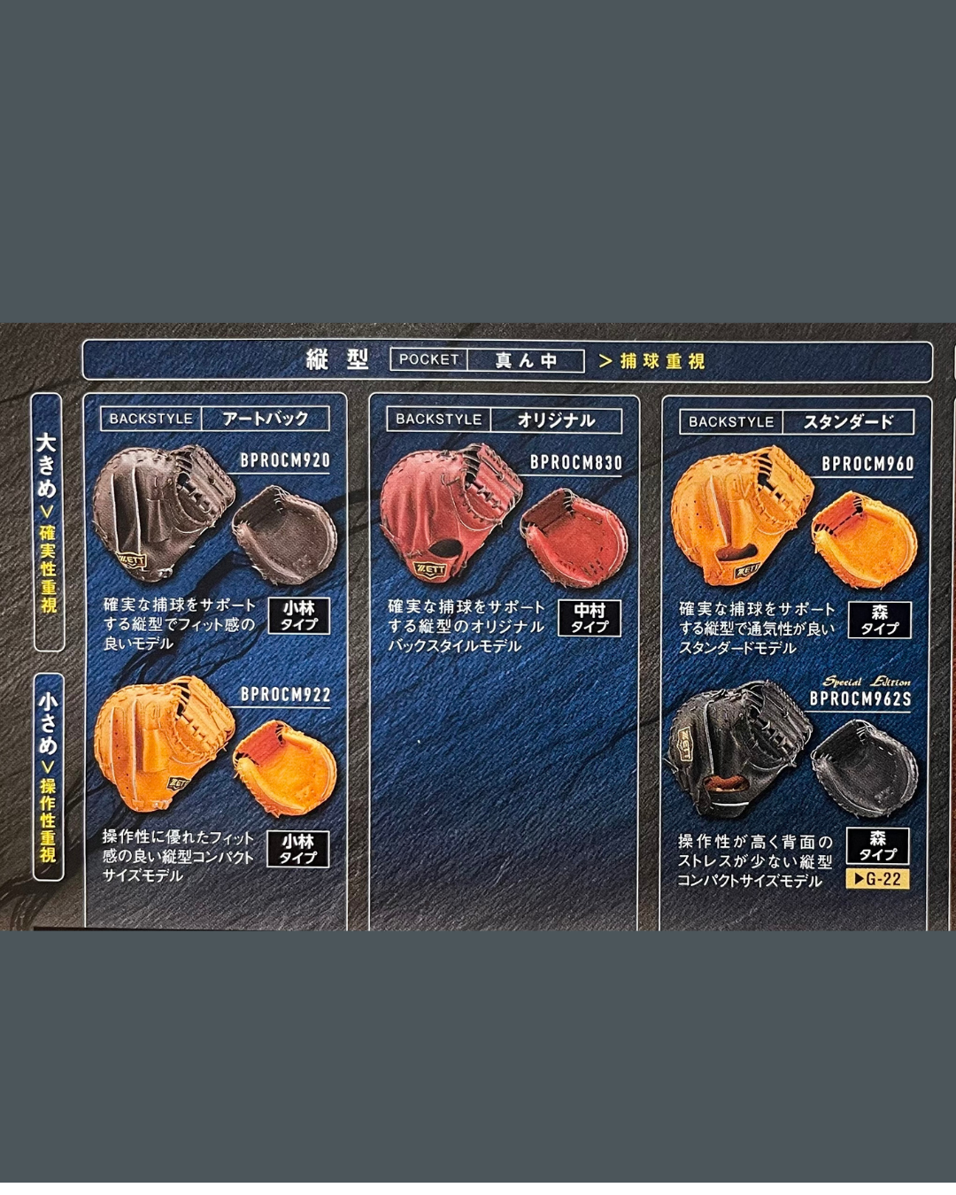 ZETT限定硬式キャッチャーミット BPROCMP92