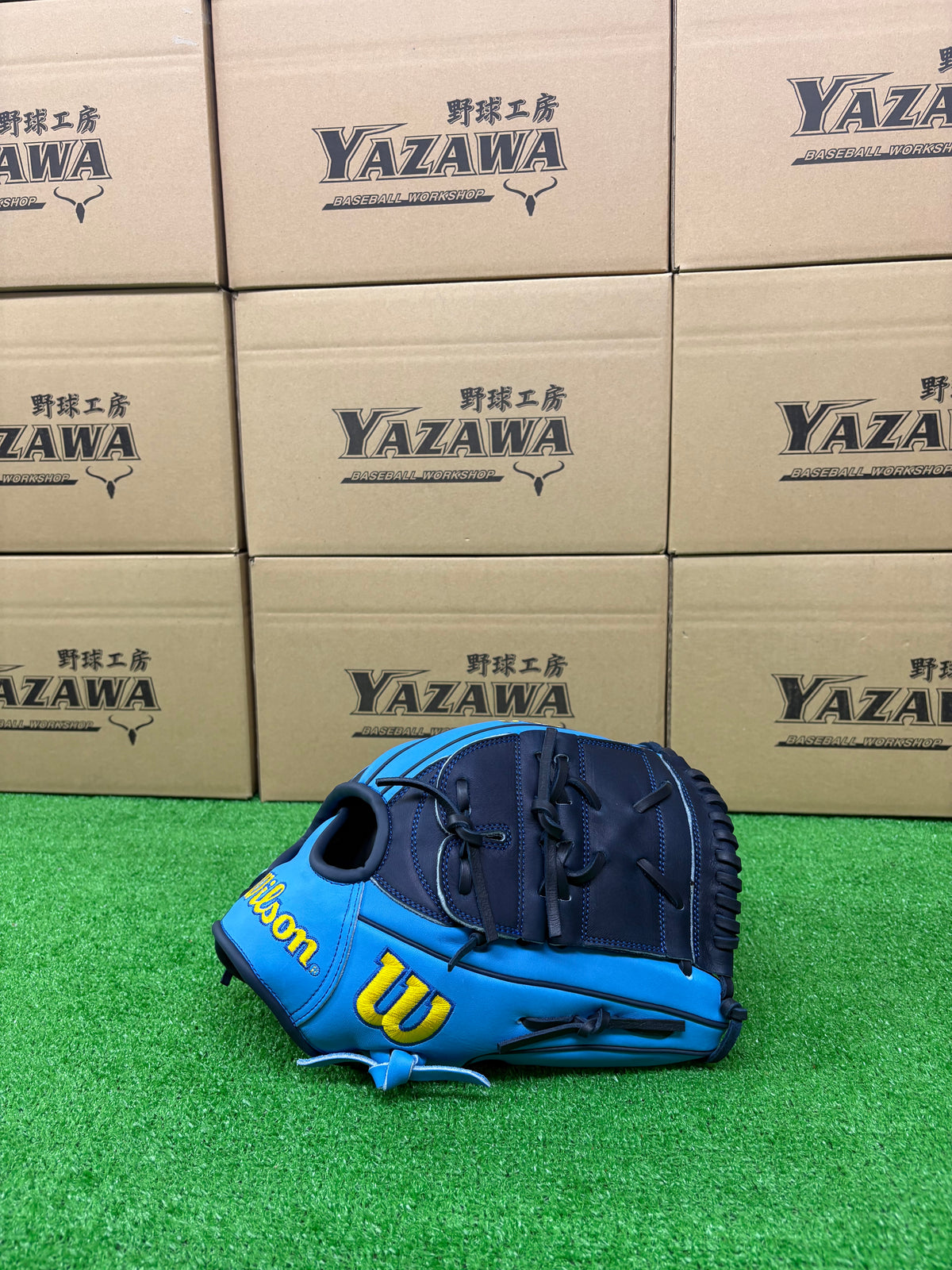 Wilson　軟式投手用グラブ 【SA17型】　ネイビー×スカイブルー