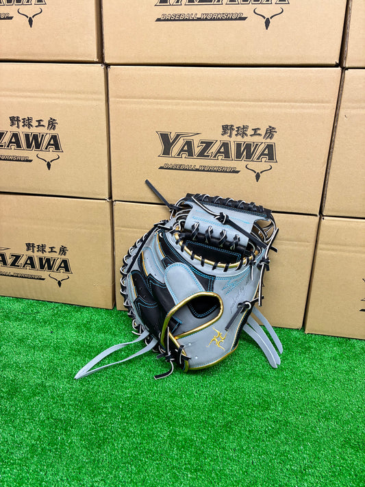 要～KANAME~　限定軟式キャッチャーミット　TYPE-C20R　ブラック×グレー×ライトブルー×ゴールド