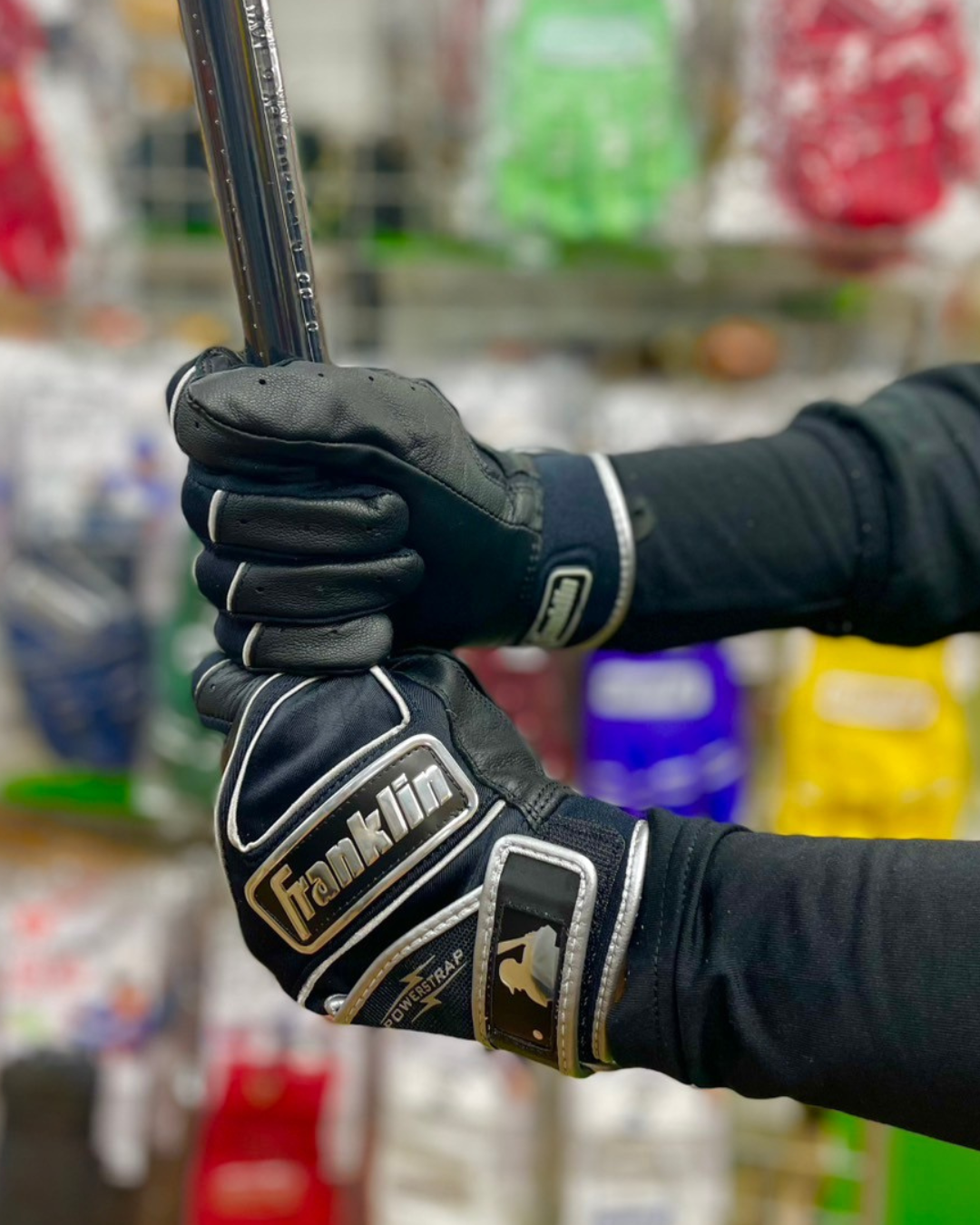 Franklin　バッティング手袋POWERSTRAP CHROME ブラック