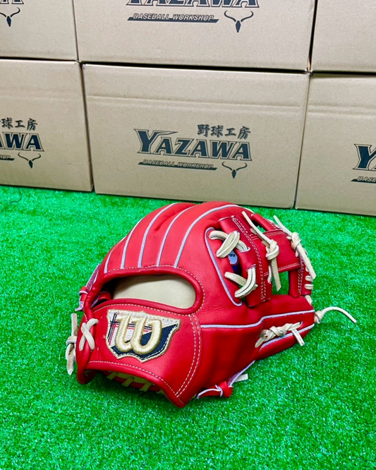 Wilson硬式内野手用86型Eオレンジ【型付け済み】