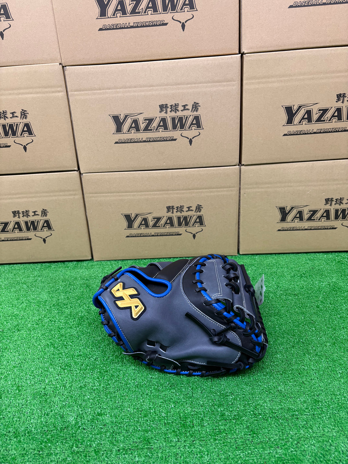 ハタケヤマ　軟式限定キャッチャーミットM9型　グレー×ブラック×ブルー