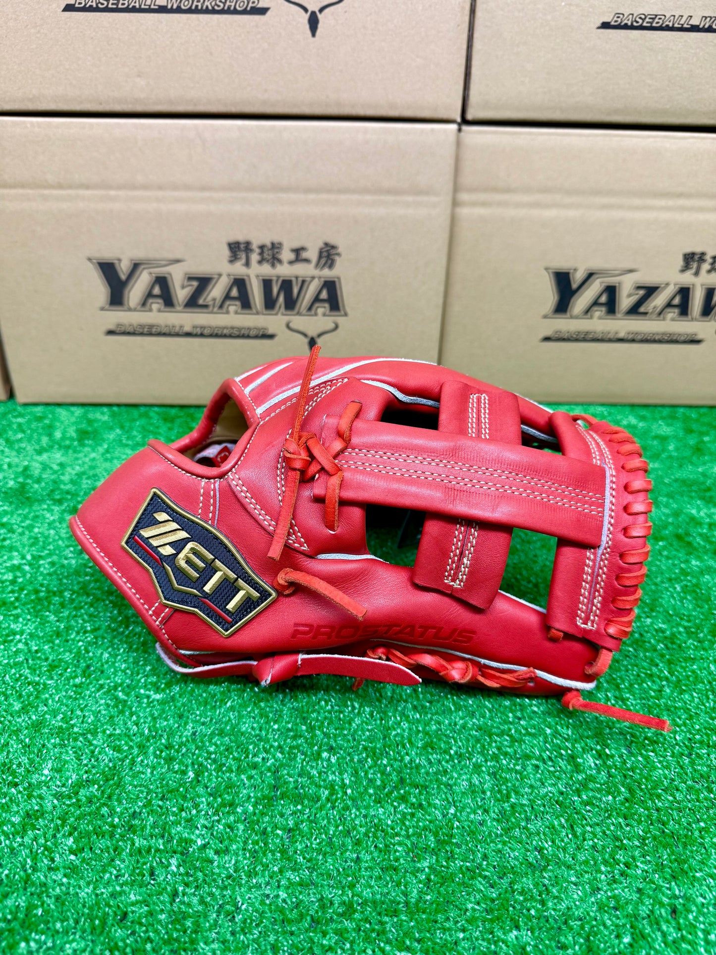 ZETT　硬式遊撃手・二塁手・遊撃手用グラブ　BPROG216G　ディープオレンジ【型付け済み】