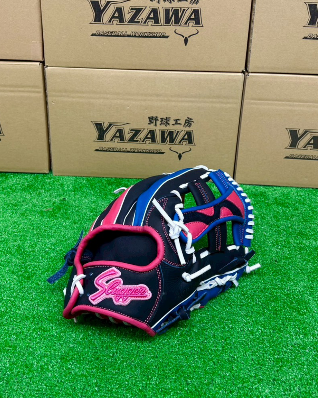 久保田スラッガー　軟式店舗別注グラブ【型付け済み】KSN-T51　KSブラック×ブルー×ピンク