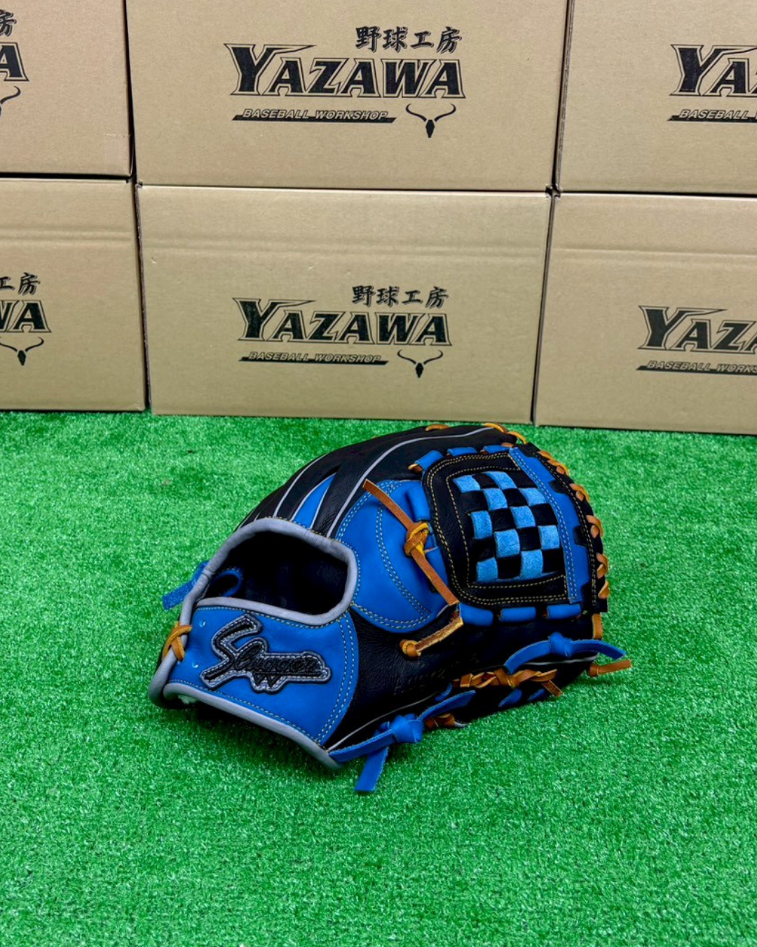 久保田スラッガー　軟式店舗別注グラブ【型付け済み】KSN-AR5　ブラック×ブルー