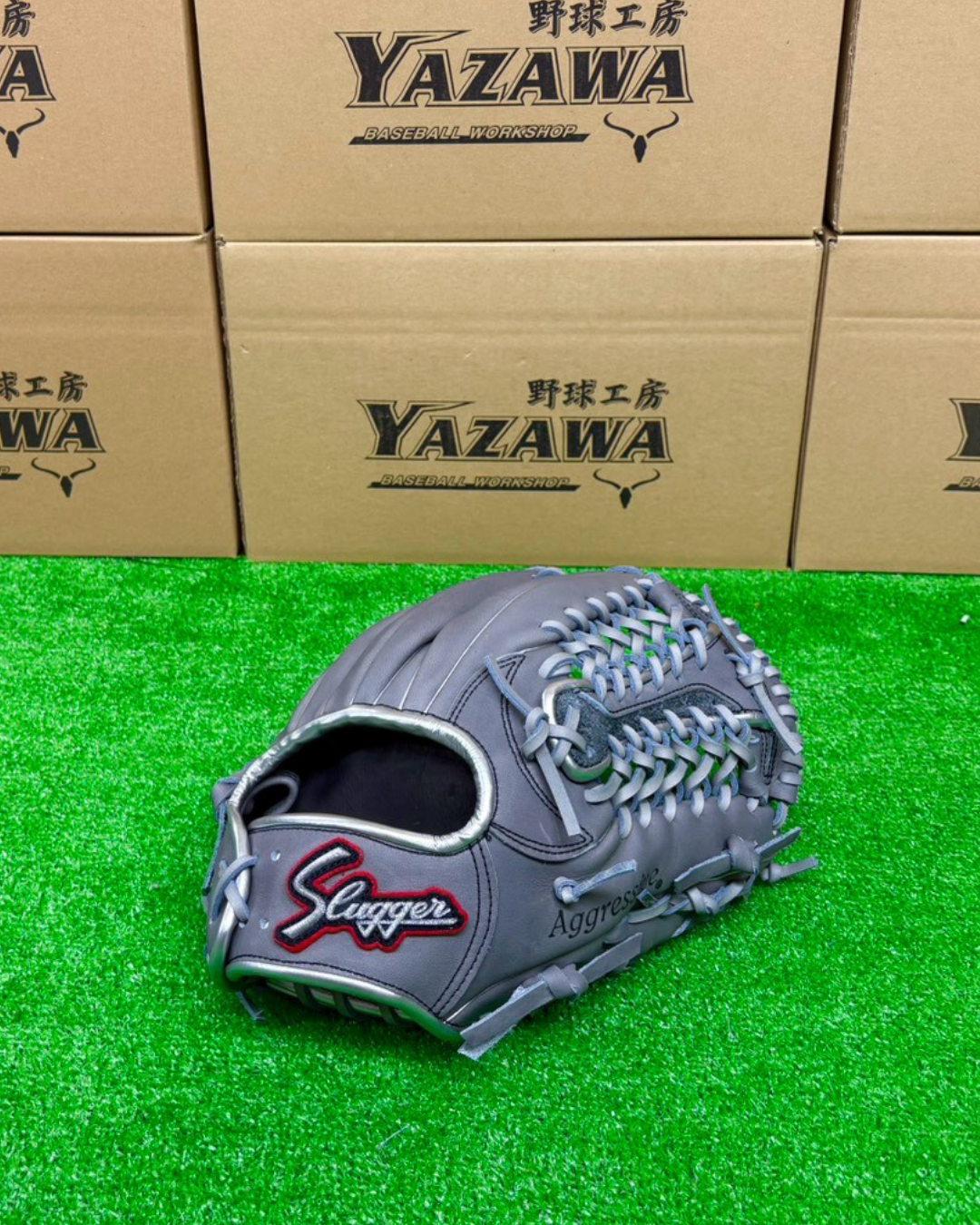 久保田スラッガー　軟式店舗別注グラブ【型付け済み】KSN-M00　Dグレー×シルバー