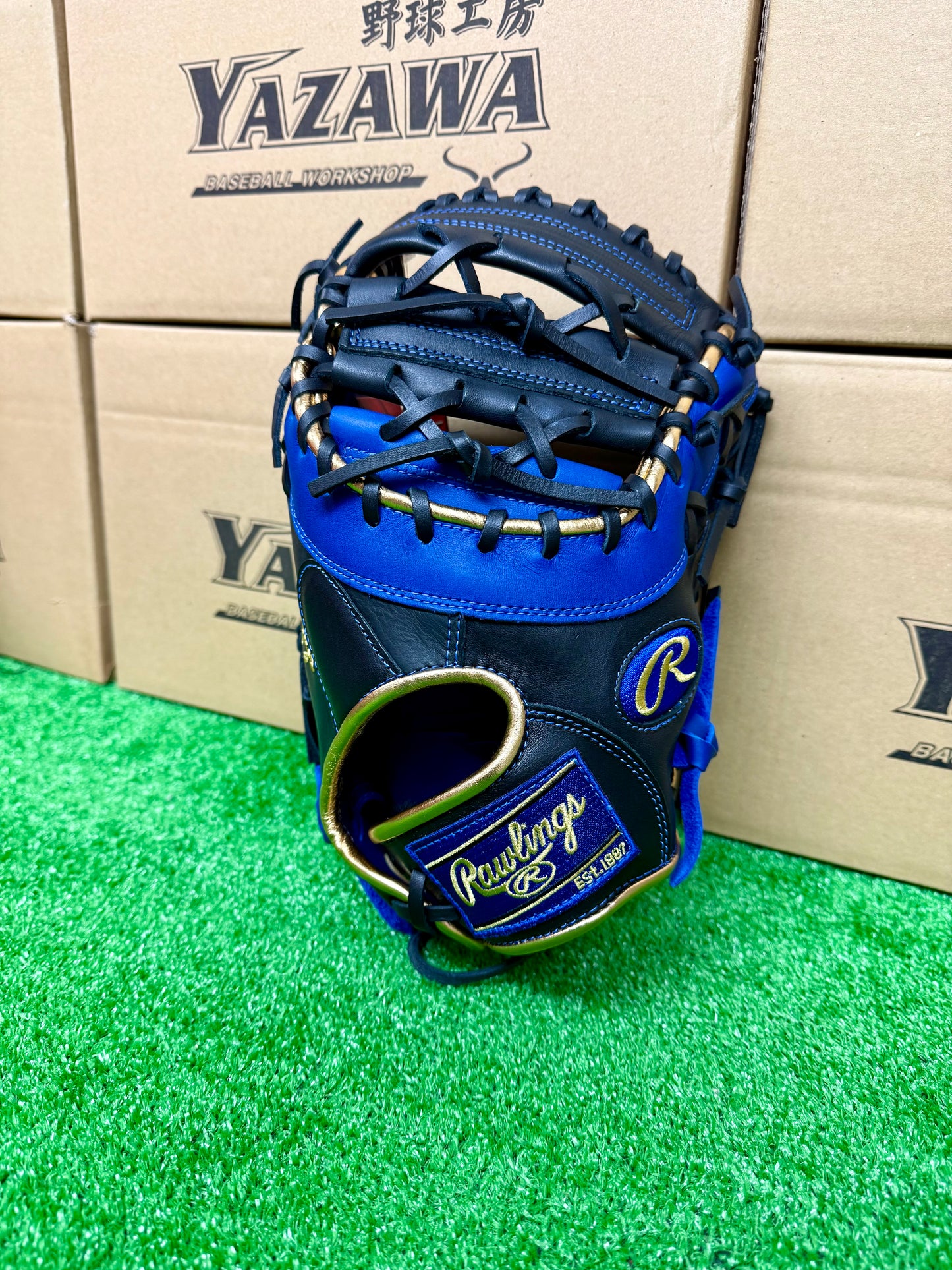 ローリングス　少年軟式ファーストミット　GJ5HTC3ACDS　ロイヤルブルー×ブラック