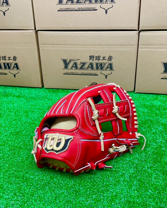 Wilson硬式内野手用D5型Eオレンジ【型付け済み】