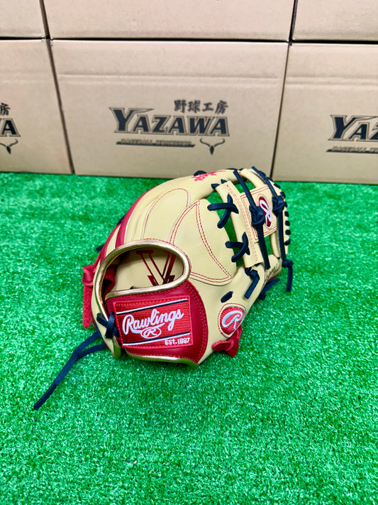 ローリングス　少年軟式用グラブ　GJ5FHTCN6LオールラウンドL　キャメル×スカーレット