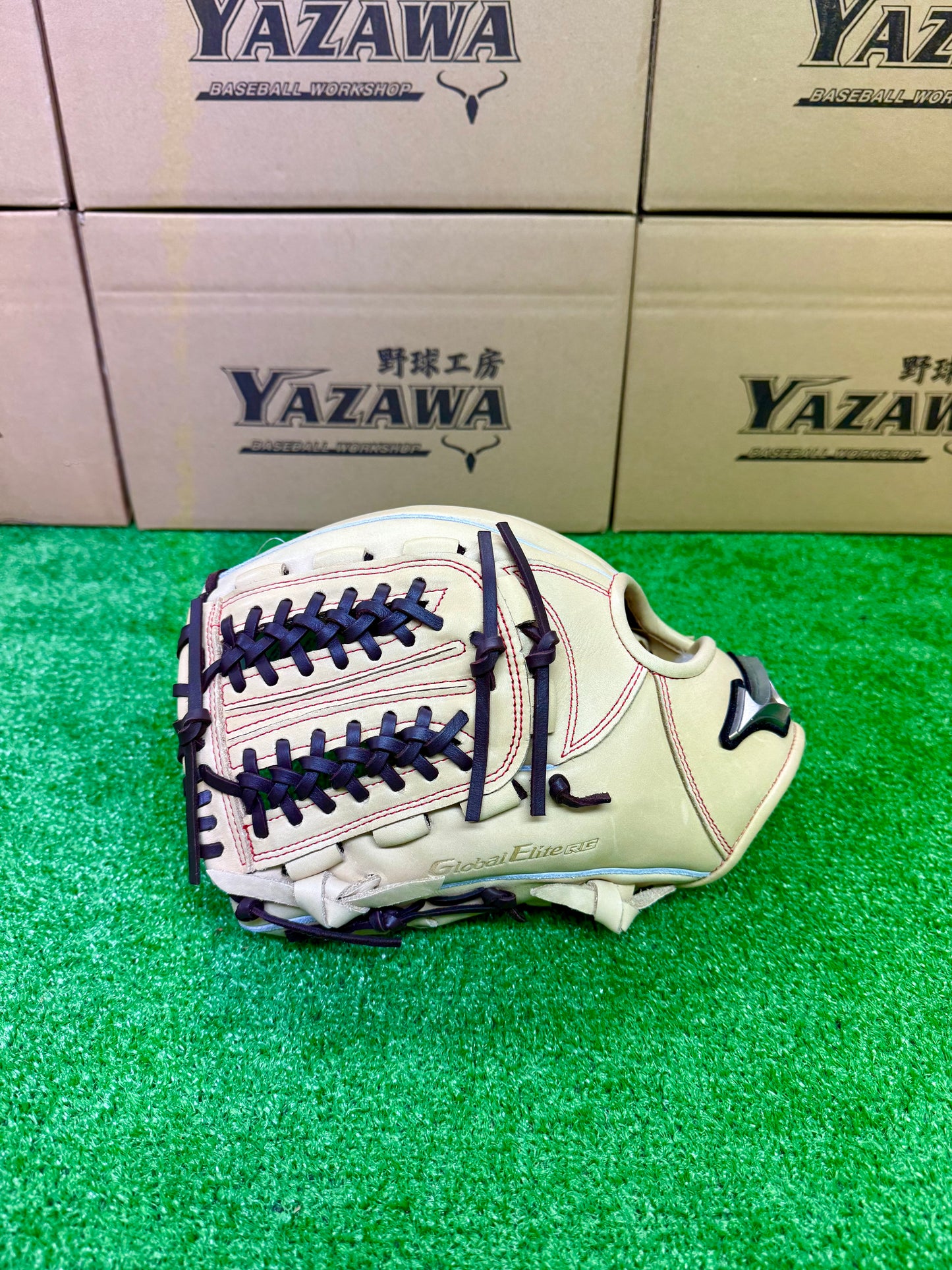 ミズノ　少年軟式用オールラウンド用　1AJGY32230　ブロンド×ブラウン　左投げ用