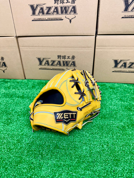 ZETT 限定硬式内野手用グラブ　BPROG565SG　トゥルーイエロー×ブラウン