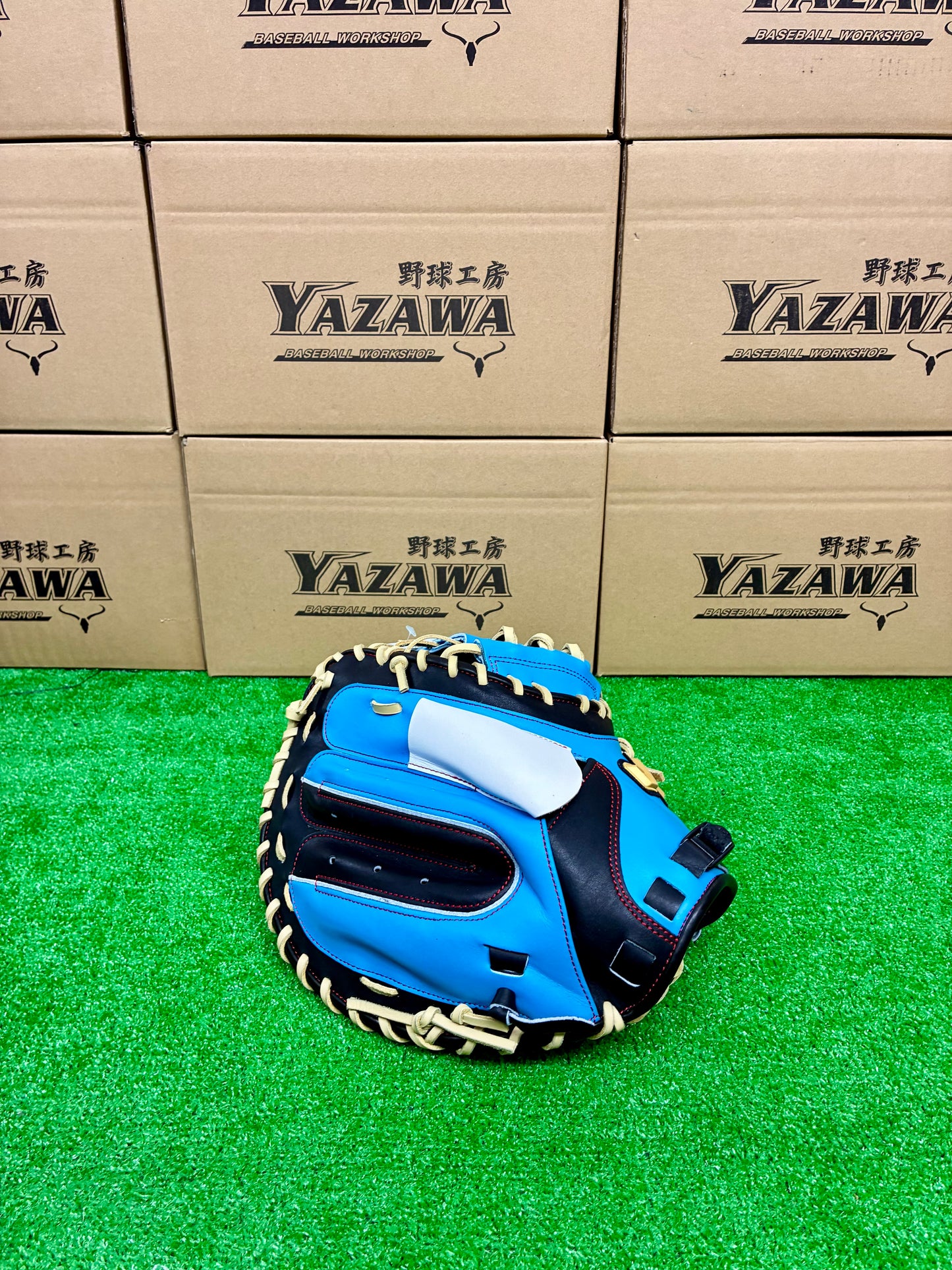 ハタケヤマ　限定軟式ソフト用キャッチャーミット　2026PRO-M3D　水色×ブラック