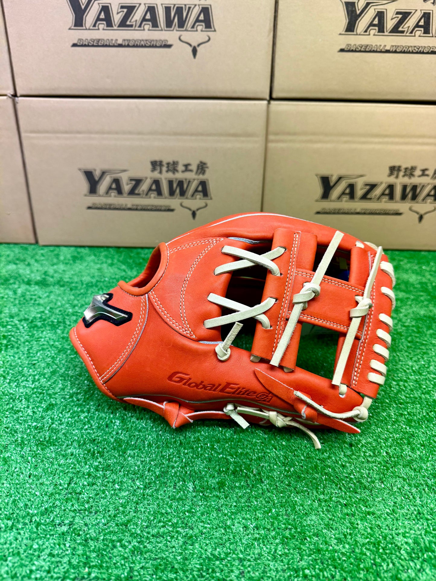 ミズノ　ゴールデンエイジ硬式内野手用グラブ　1AJGA30213　スプレンディッドオレンジ×ブロンド