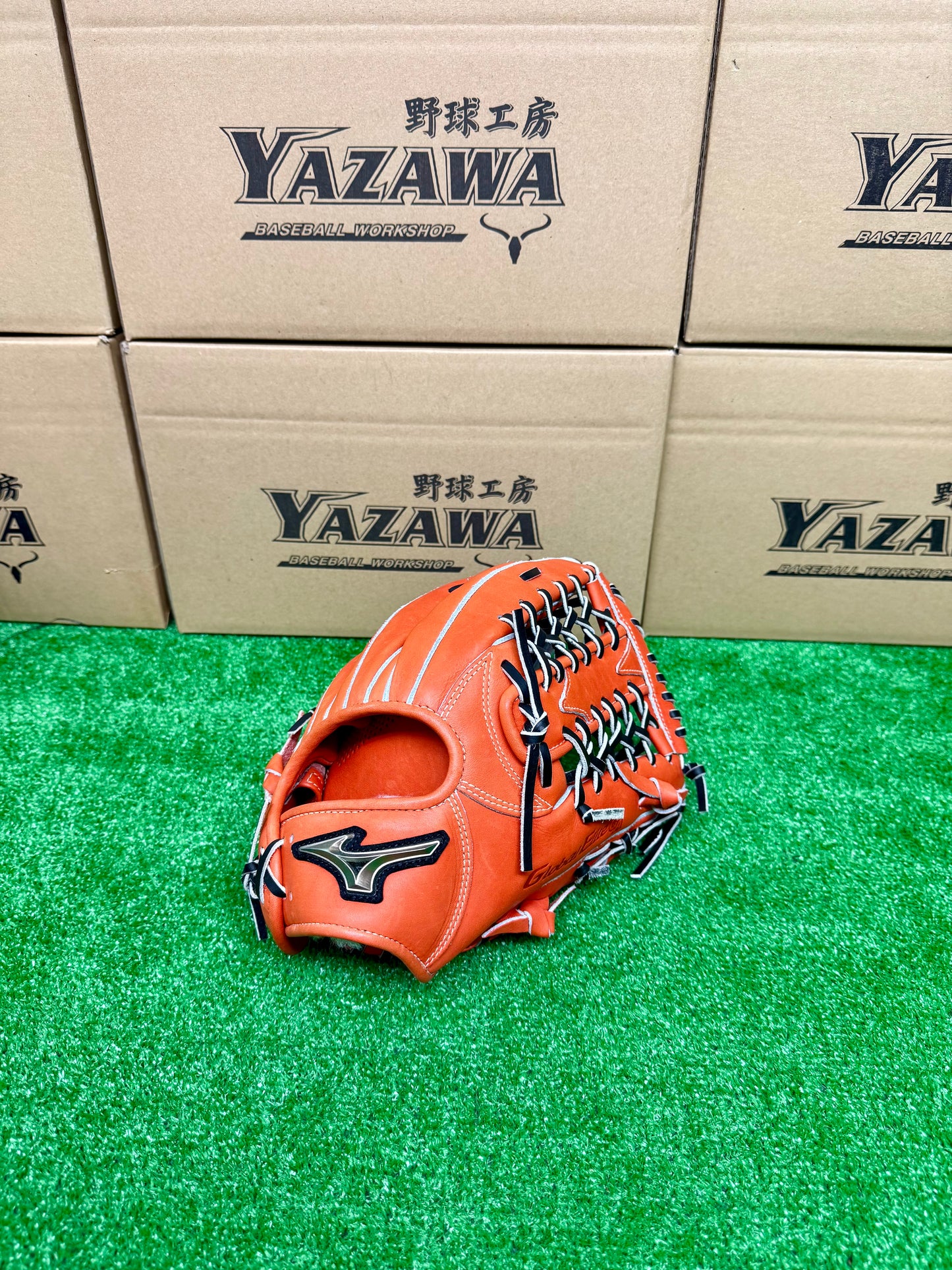 ミズノ　ゴールデンエイジ硬式外野手用グラブ　1AJGA28407　スプレンディドオレンジ×ブラック