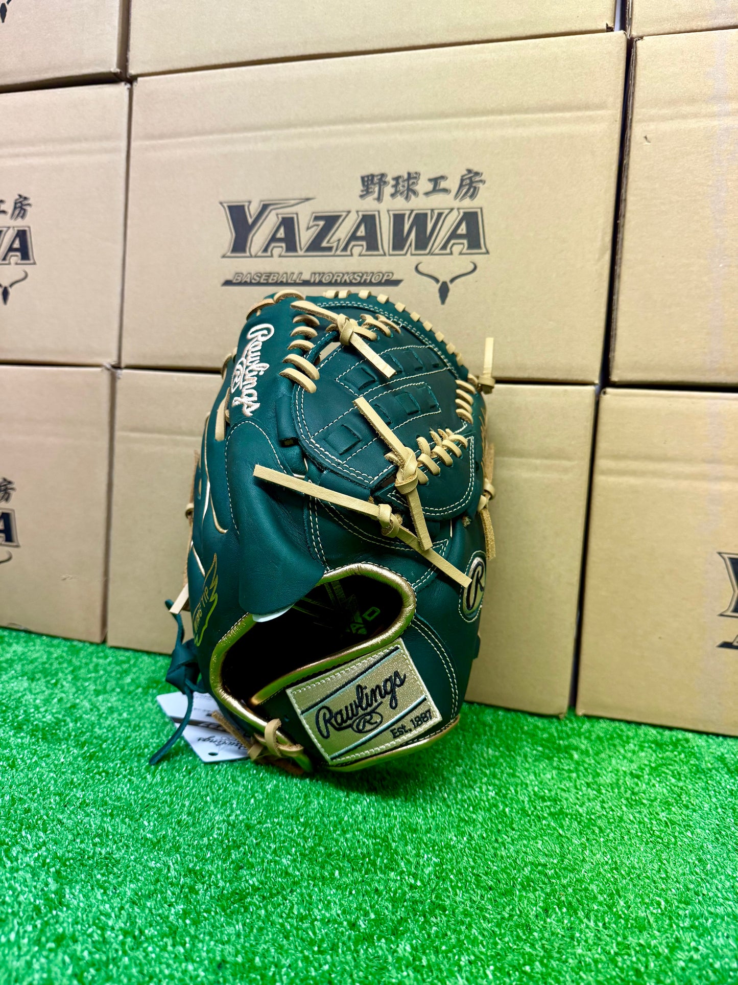 ローリングス　軟式投手用グラブ　GR5FHTCA15W　Dグリーン