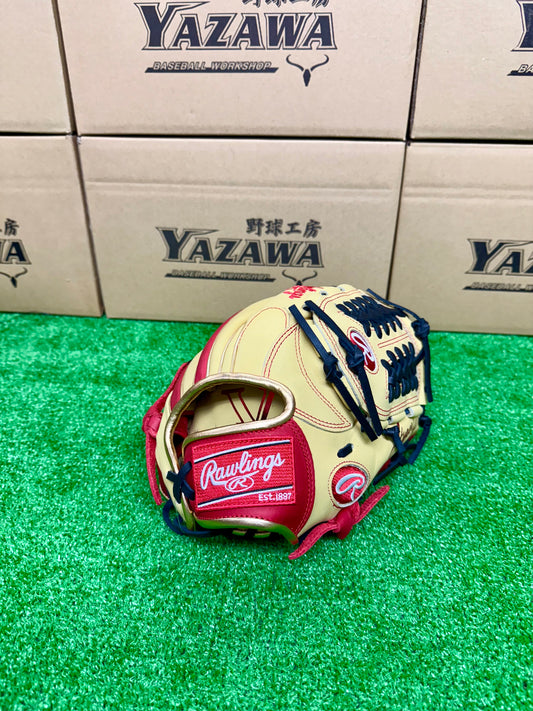 ローリングス　少年軟式用グラブ　GJ5FHTCN6L1オールラウンドL　キャメル×スカーレット