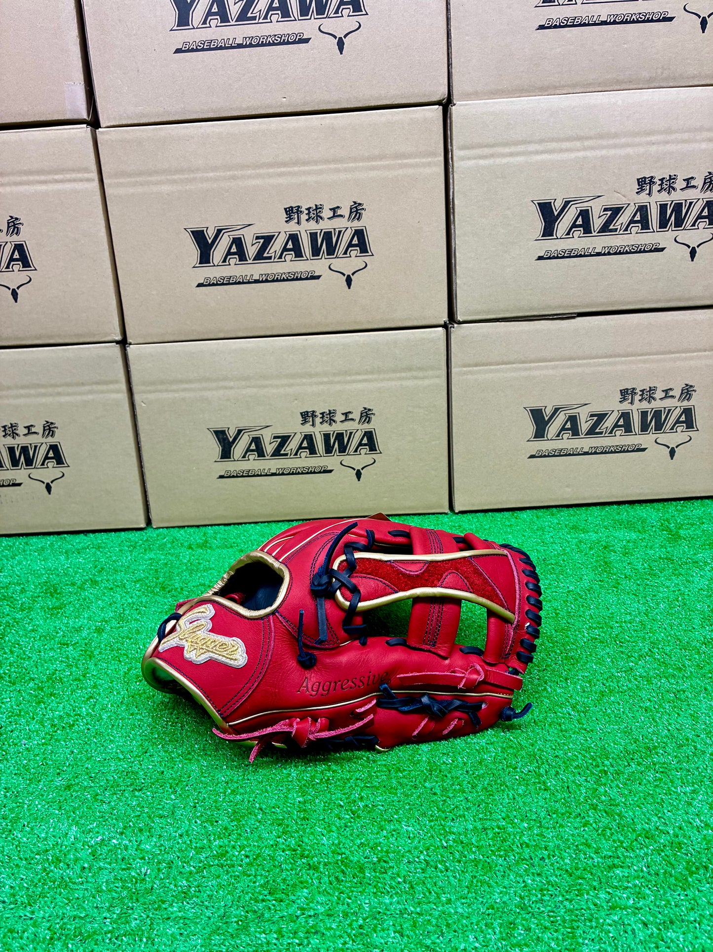 久保田スラッガー　店舗別注【型付け済み】JAPANモデル軟式グラブ　KSN-SR2　レッド×KSブラック