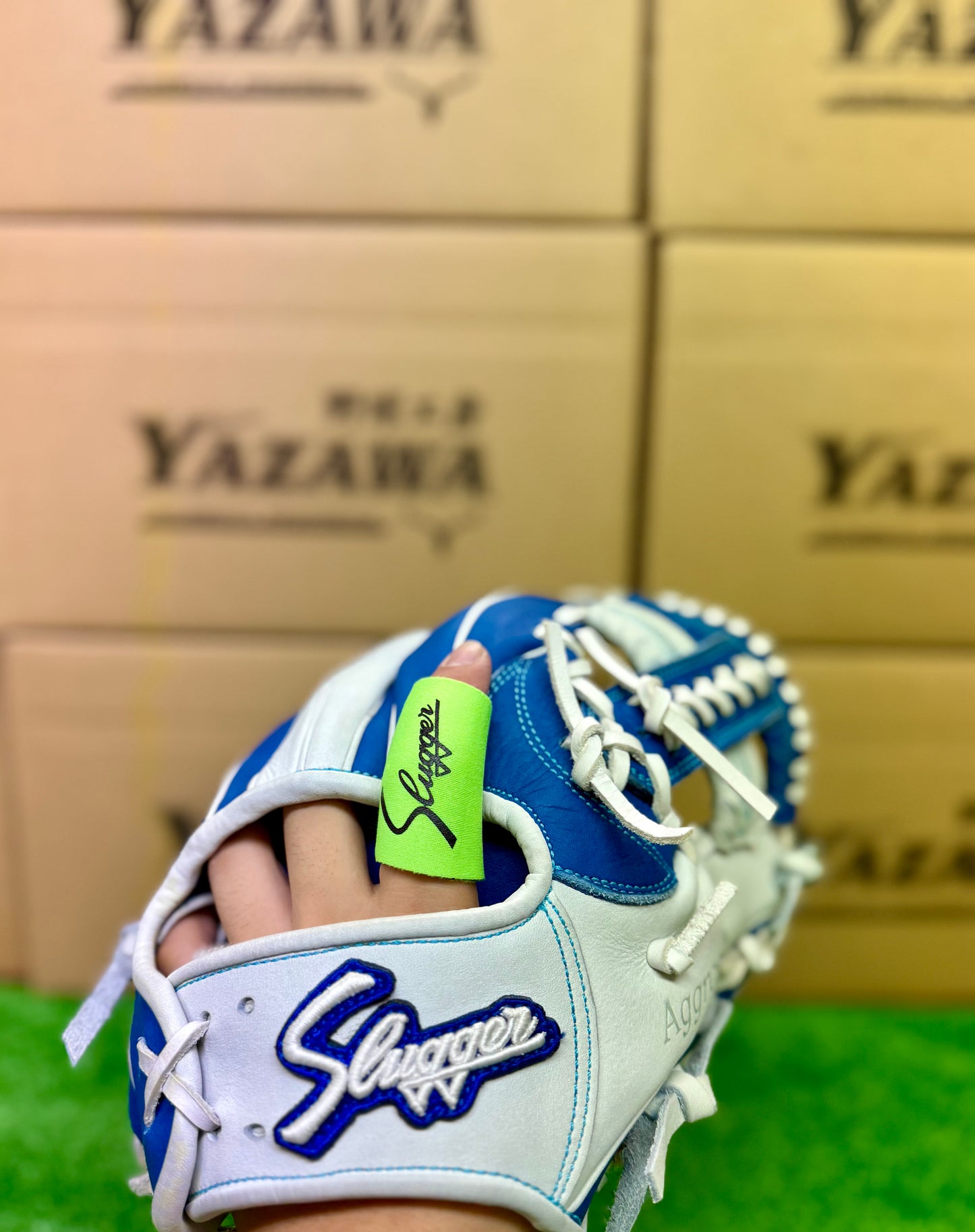 久保田スラッガー　限定フィンガーサポーター　LT-A2・3　（蛍光グリーン）