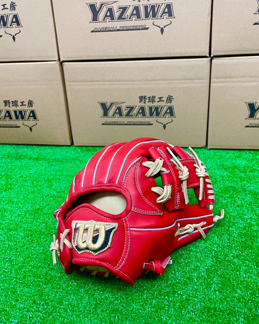 Wilson硬式内野手用1723型Eオレンジ【型付け済み】