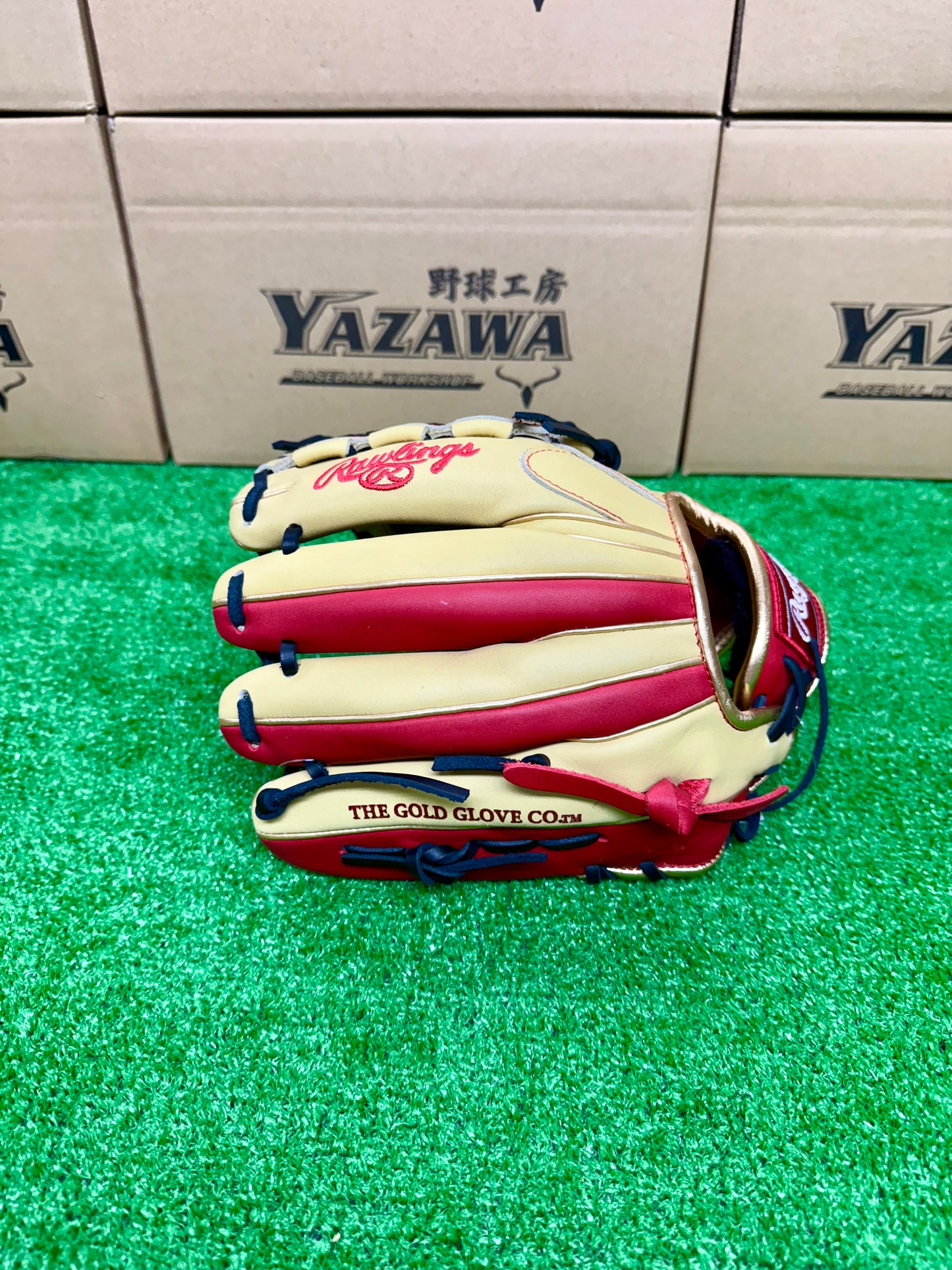 ローリングス　少年軟式用グラブ　GJ5FHTCN6L1オールラウンドL　キャメル×スカーレット