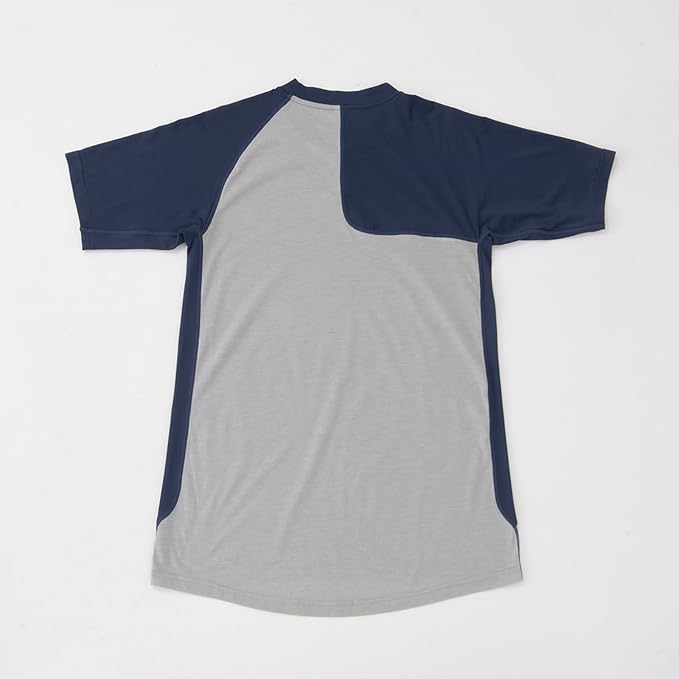 [ニューバランス] 大谷翔平着用モデル　ベースボール アンダーシャツ 半袖Tシャツ (MT41704Ｒ 41704R) アシンメトリ　ショートスリーブ　（ネイビー）