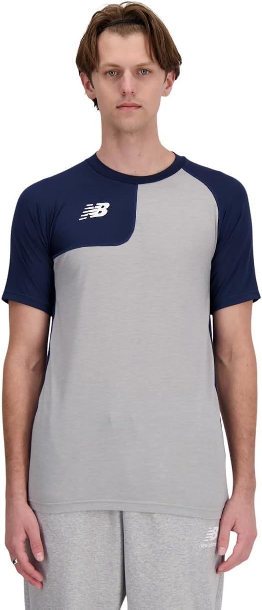 [ニューバランス] 大谷翔平着用モデル　ベースボール アンダーシャツ 半袖Tシャツ (MT41704Ｒ 41704R) アシンメトリ　ショートスリーブ　（ネイビー）