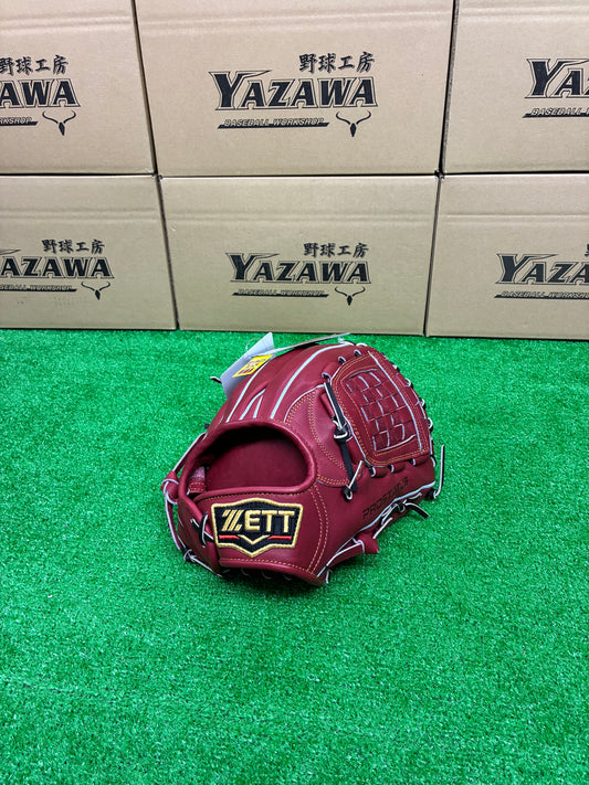ZETT　源田モデル硬式内野手用グラブ　BPROG566（ボルドーブラウン×ブラウン）　高校野球対応 2026カタログ定番品