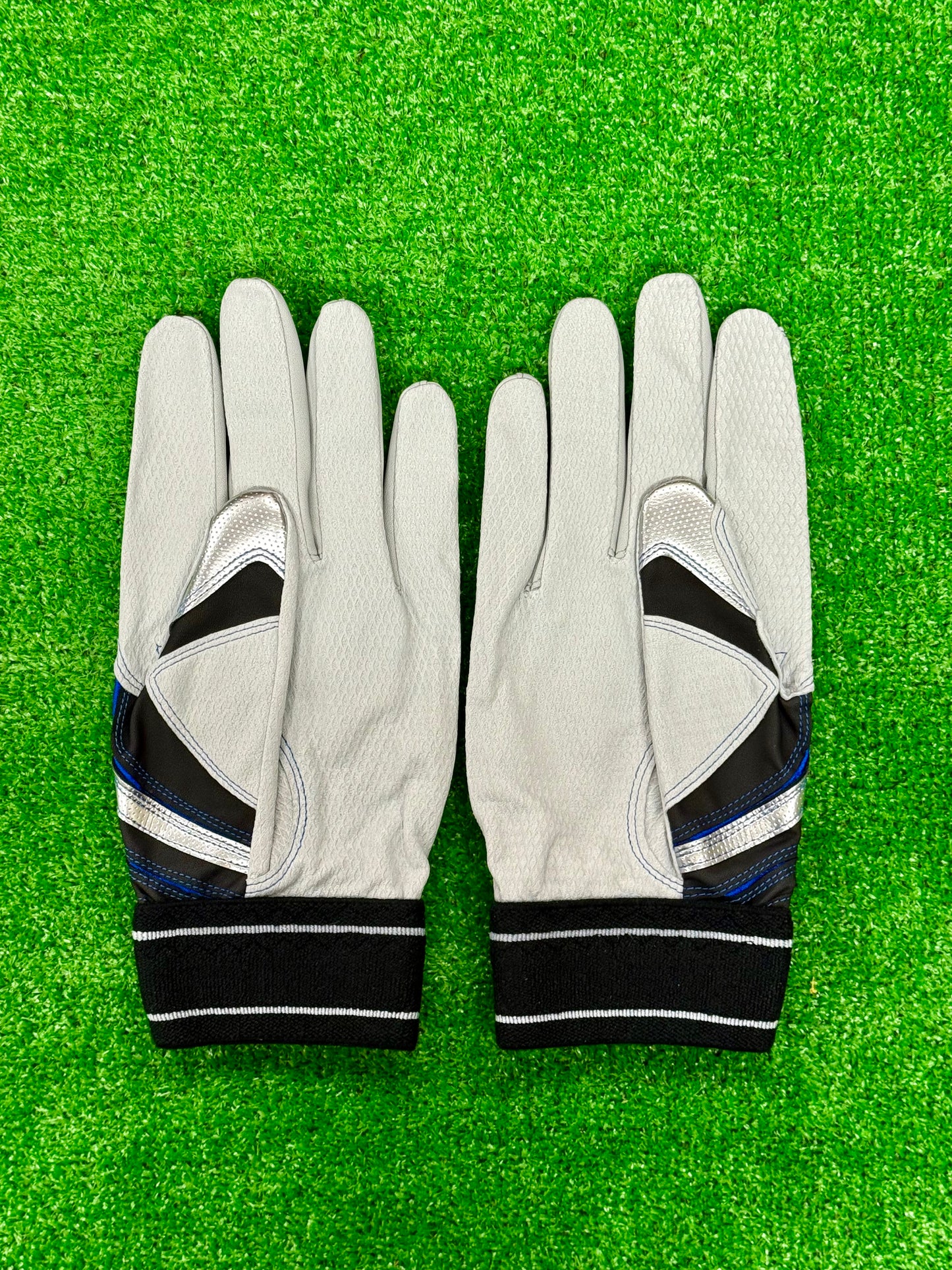 ミズノ　限定バッティング用手袋パワーアークライン　ラメシリコーン採用25AW限定カラー　　1EJEA55509　ブラック×ブルー×シルバー