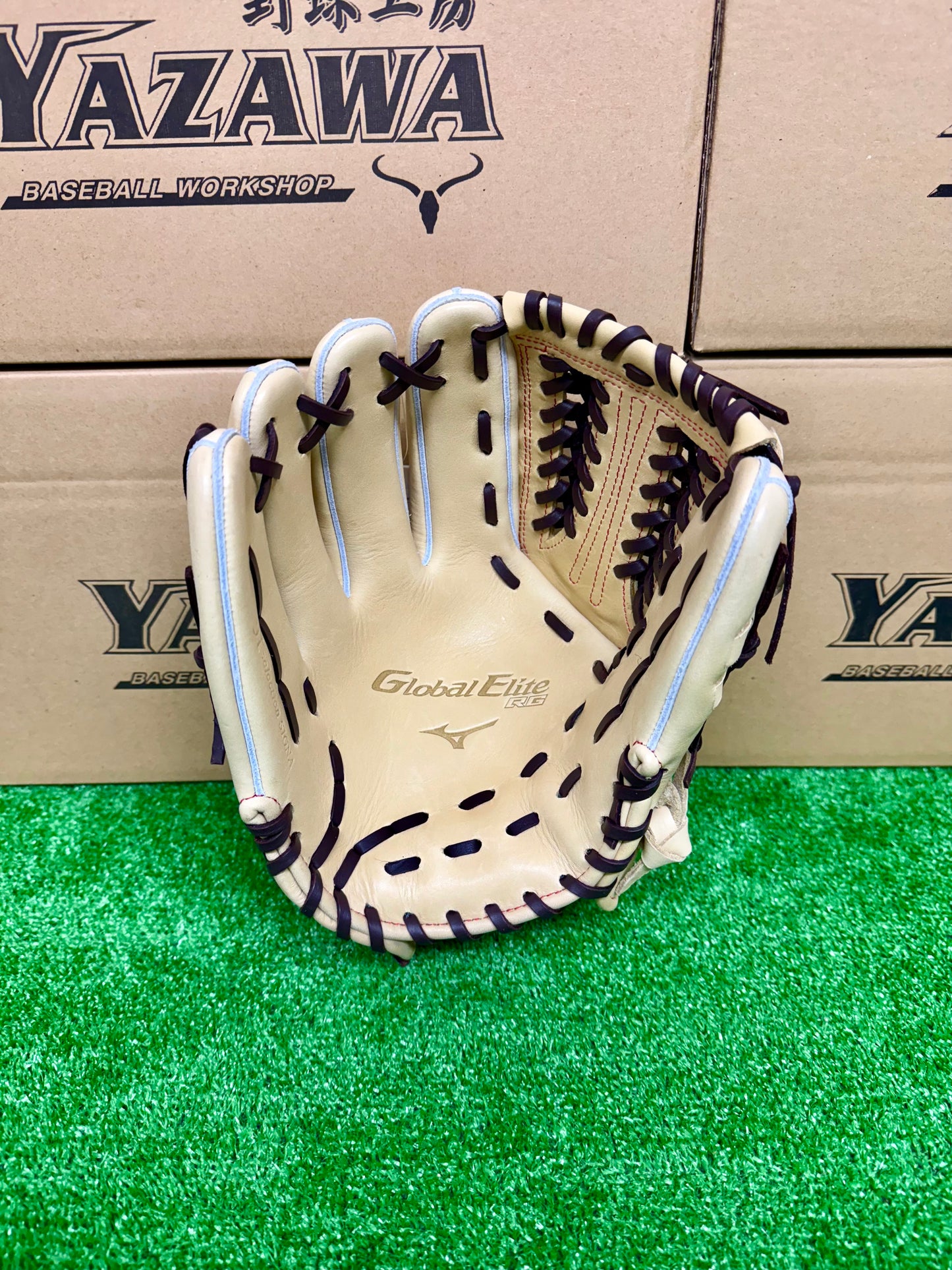 ミズノ　少年軟式用オールラウンド用　1AJGY32230　ブロンド×ブラウン　左投げ用