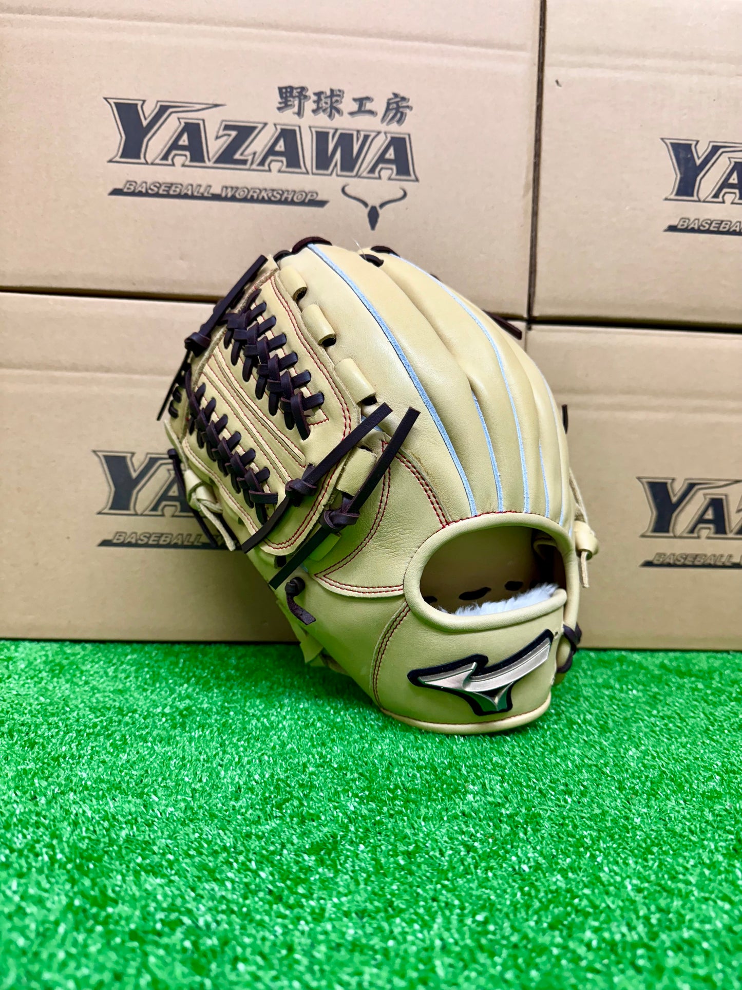 ミズノ　少年軟式用オールラウンド用　1AJGY32230　ブロンド×ブラウン　左投げ用