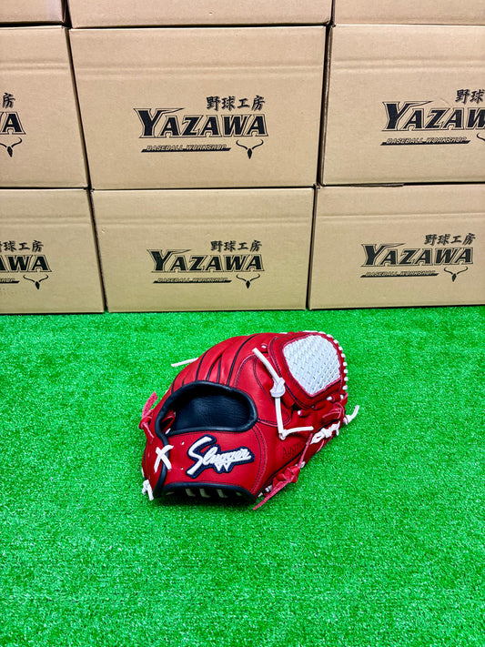 久保田スラッガー　店舗別注【型付け済み】JAPANモデル軟式グラブ　KSN-SR2　レッド×ホワイト
