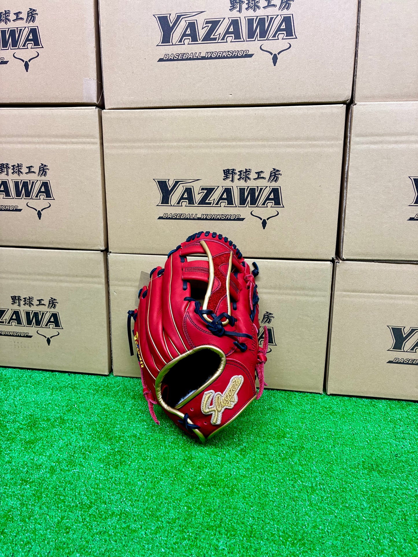 久保田スラッガー　店舗別注【型付け済み】JAPANモデル軟式グラブ　KSN-SR2　レッド×KSブラック