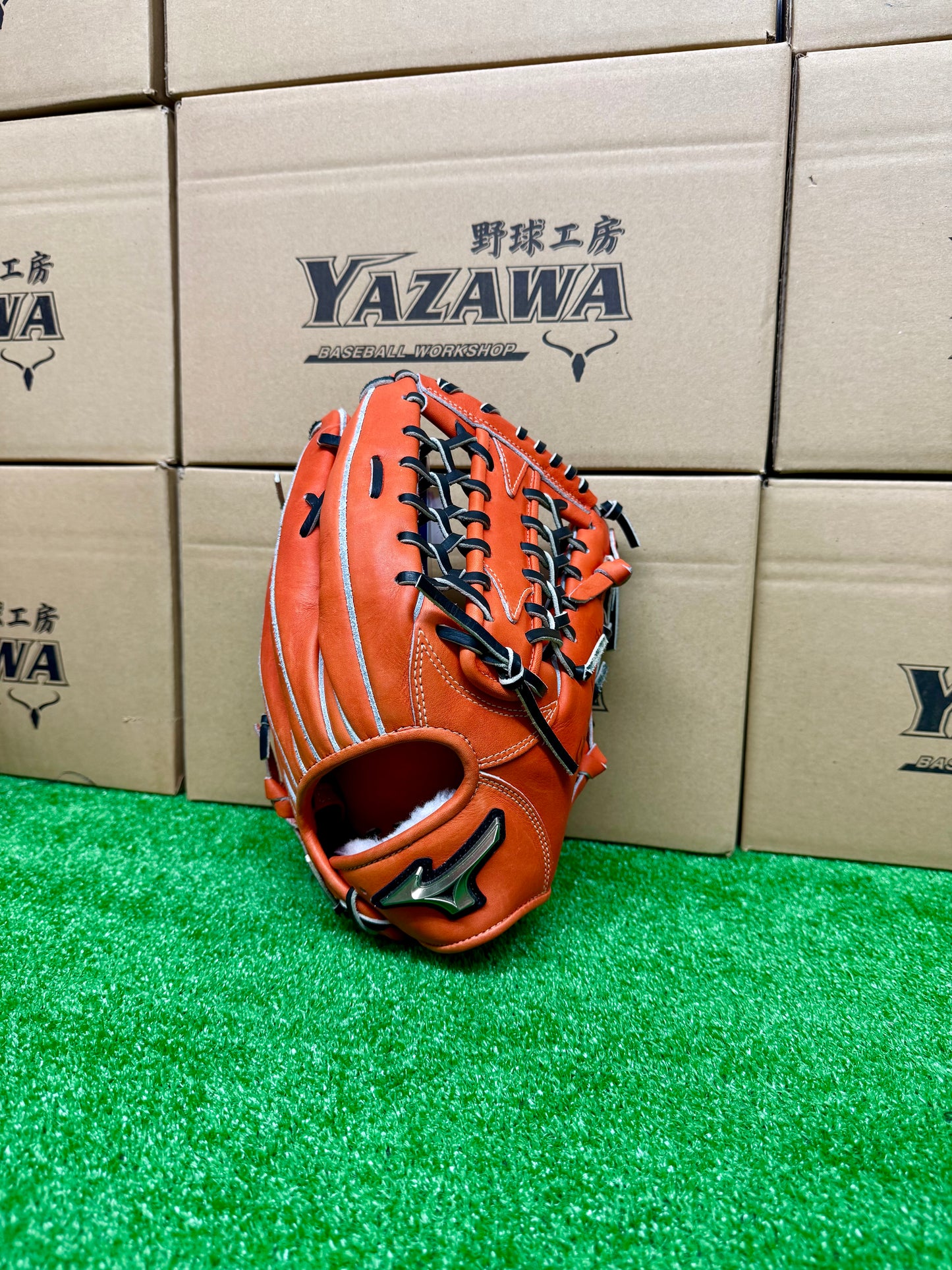 ミズノ　ゴールデンエイジ硬式外野手用グラブ　1AJGA28407　スプレンディドオレンジ×ブラック