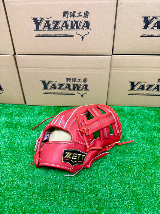 ZETT　硬式遊撃手・二塁手・遊撃手用グラブ　BPROG216G　ディープオレンジ【型付け済み】