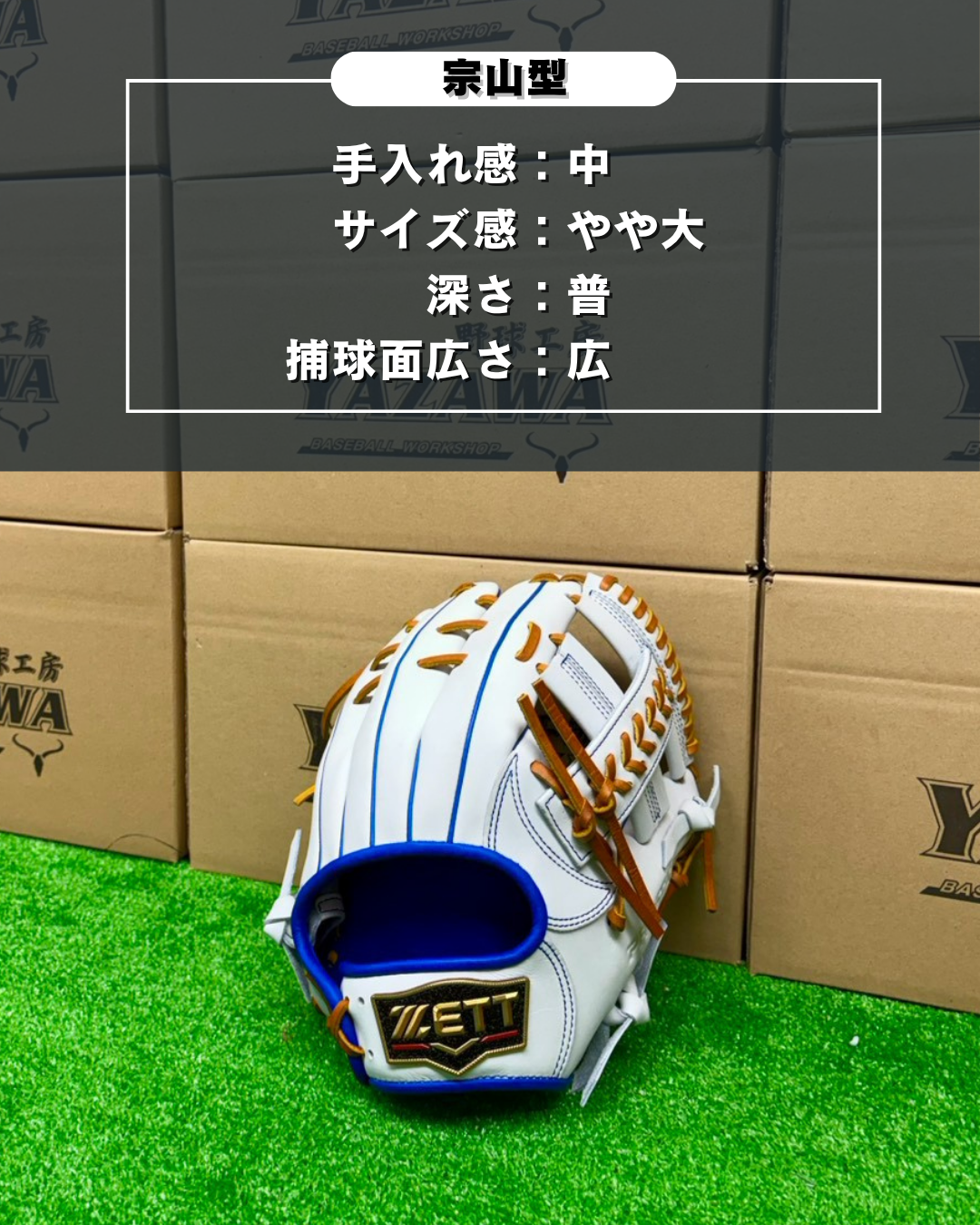 ZETT  軟式店舗別注グラブ　306型 　ホワイト×ブルー