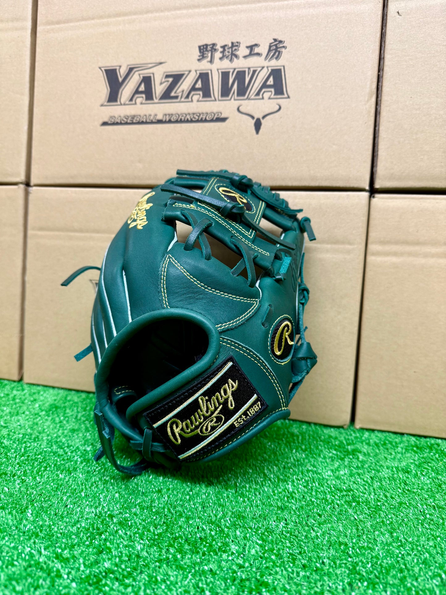 ローリングス　少年軟式用グラブ　GJ5R9G9MオールラウンドM　ダークグリーン