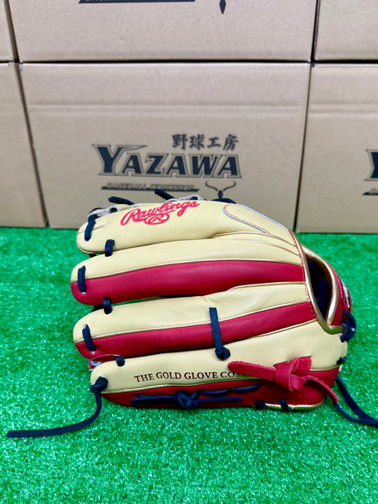 ローリングス　少年軟式用グラブ　GJ5FHTCN6LオールラウンドL　キャメル×スカーレット
