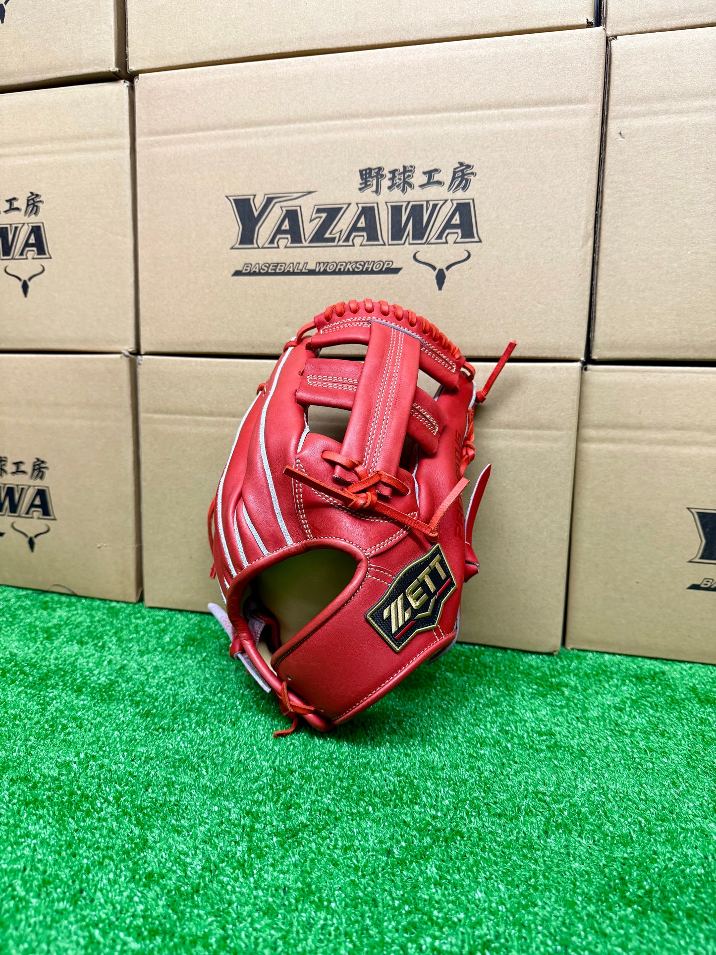 ZETT　硬式遊撃手・二塁手・遊撃手用グラブ　BPROG216G　ディープオレンジ【型付け済み】