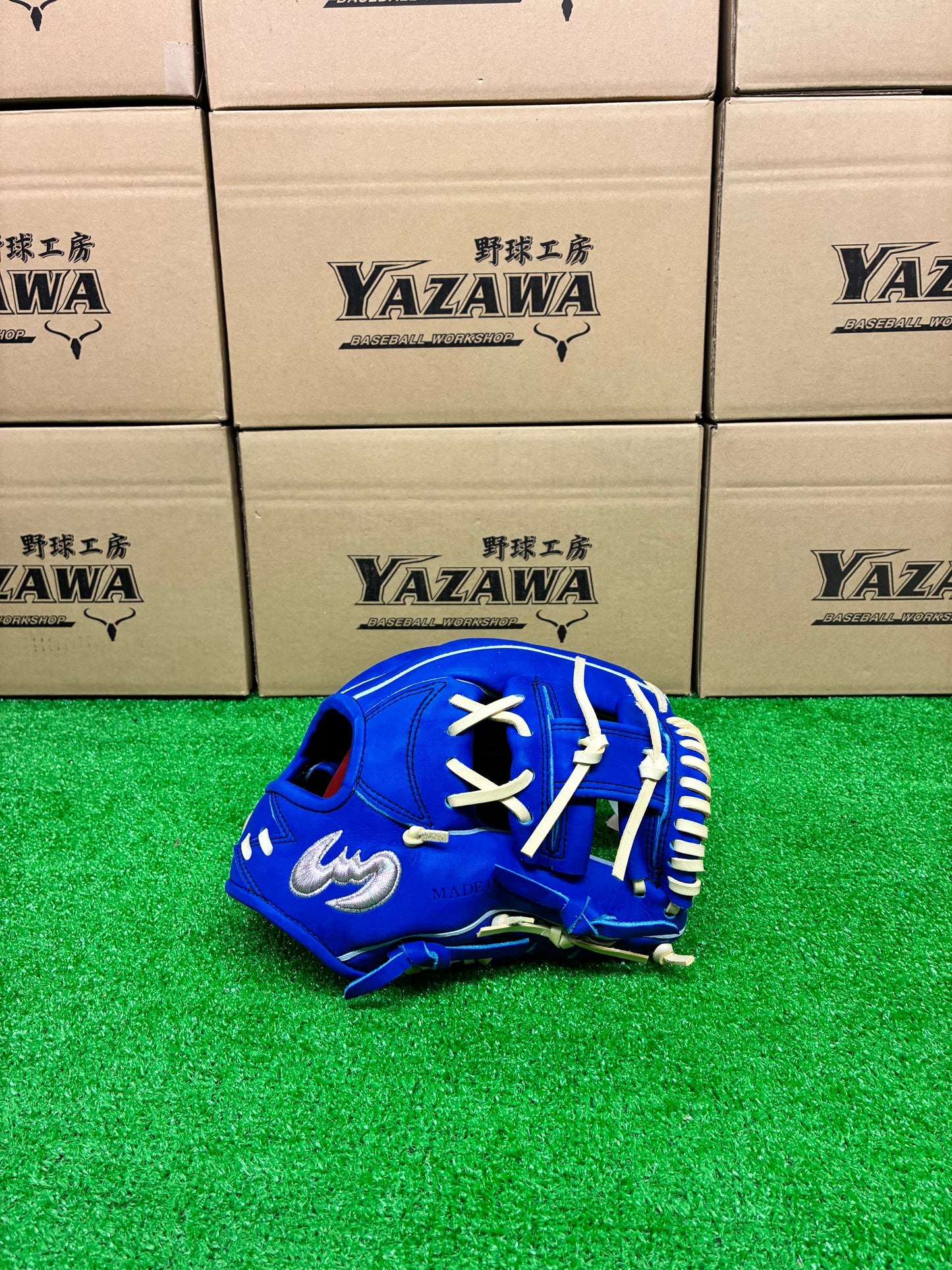 Zeems　【型付け済み】限定少年軟式用グラブ20CJN5中型　ブルー×キャメルブラウン