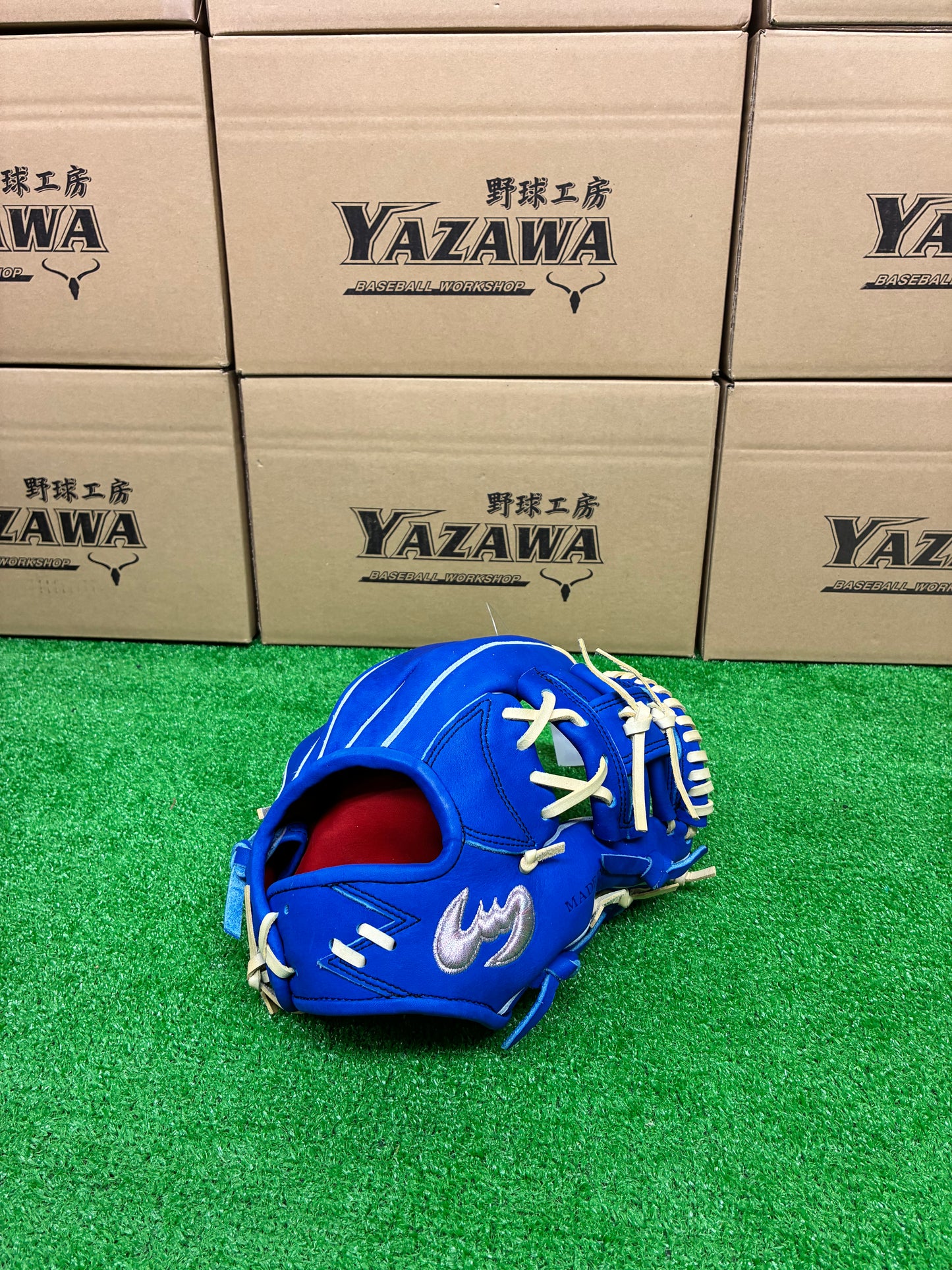 Zeems　【型付け済み】限定少年軟式用グラブ20CJN5中型　ブルー×キャメルブラウン