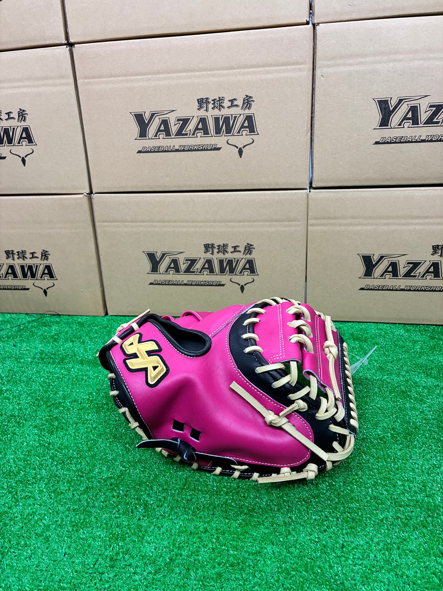 ハタケヤマ　限定軟式キャッチャーミット　2026 PRO-M9 G　ピンク×ブラック