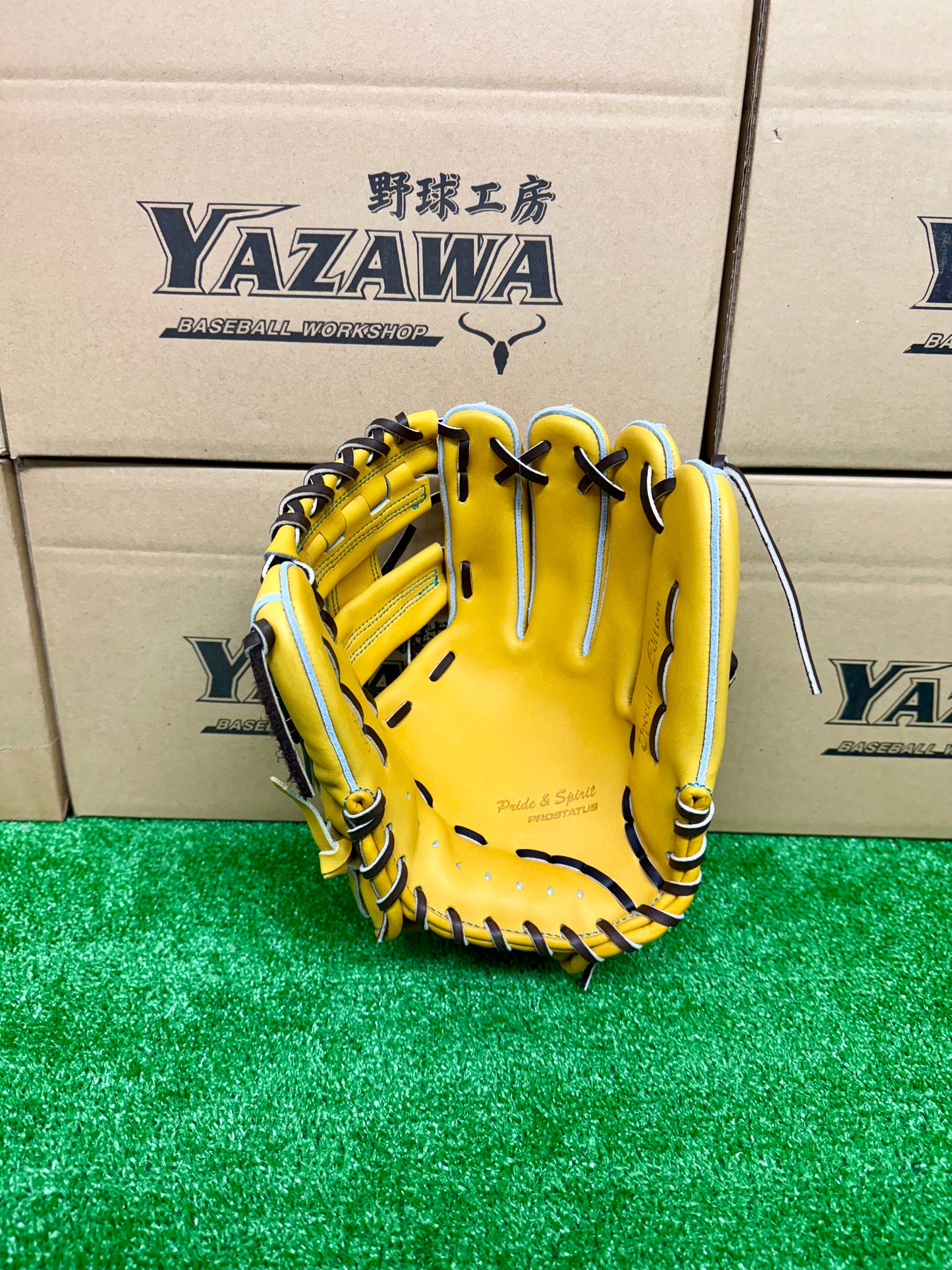 ZETT 限定硬式内野手用グラブ　BPROG565SG　トゥルーイエロー×ブラウン