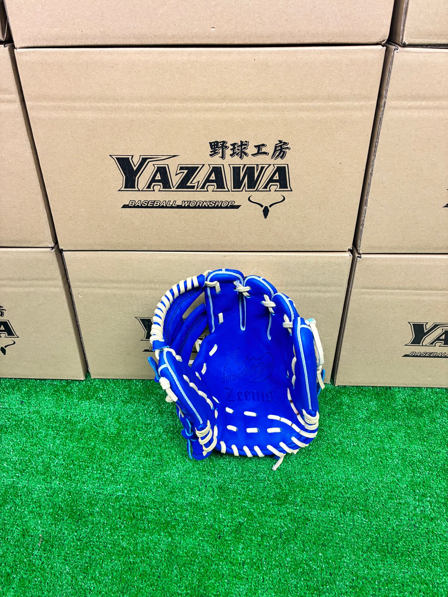 Zeems　【型付け済み】限定少年軟式用グラブ20DJN5大型　ブルー×キャメルブラウン