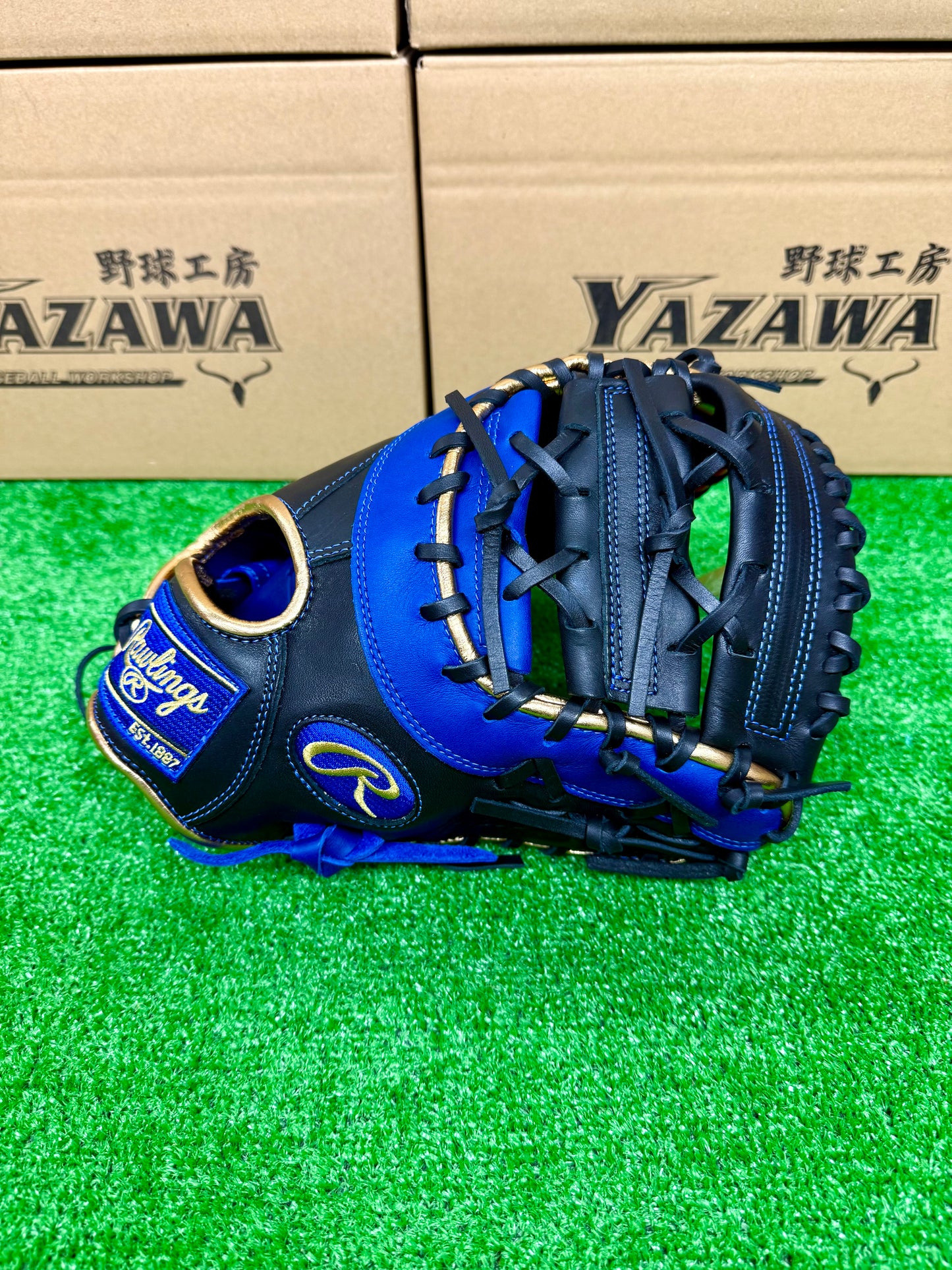 ローリングス　少年軟式ファーストミット　GJ5HTC3ACDS　ロイヤルブルー×ブラック