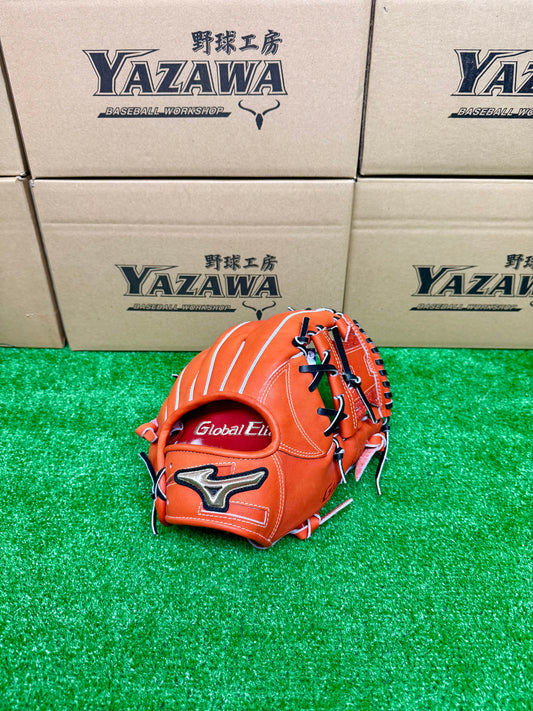 ミズノ　硬式内野手用グラブ　1AJGH29933　スプレンディドオレンジ×ブラック　（ショート、セカンド対応）