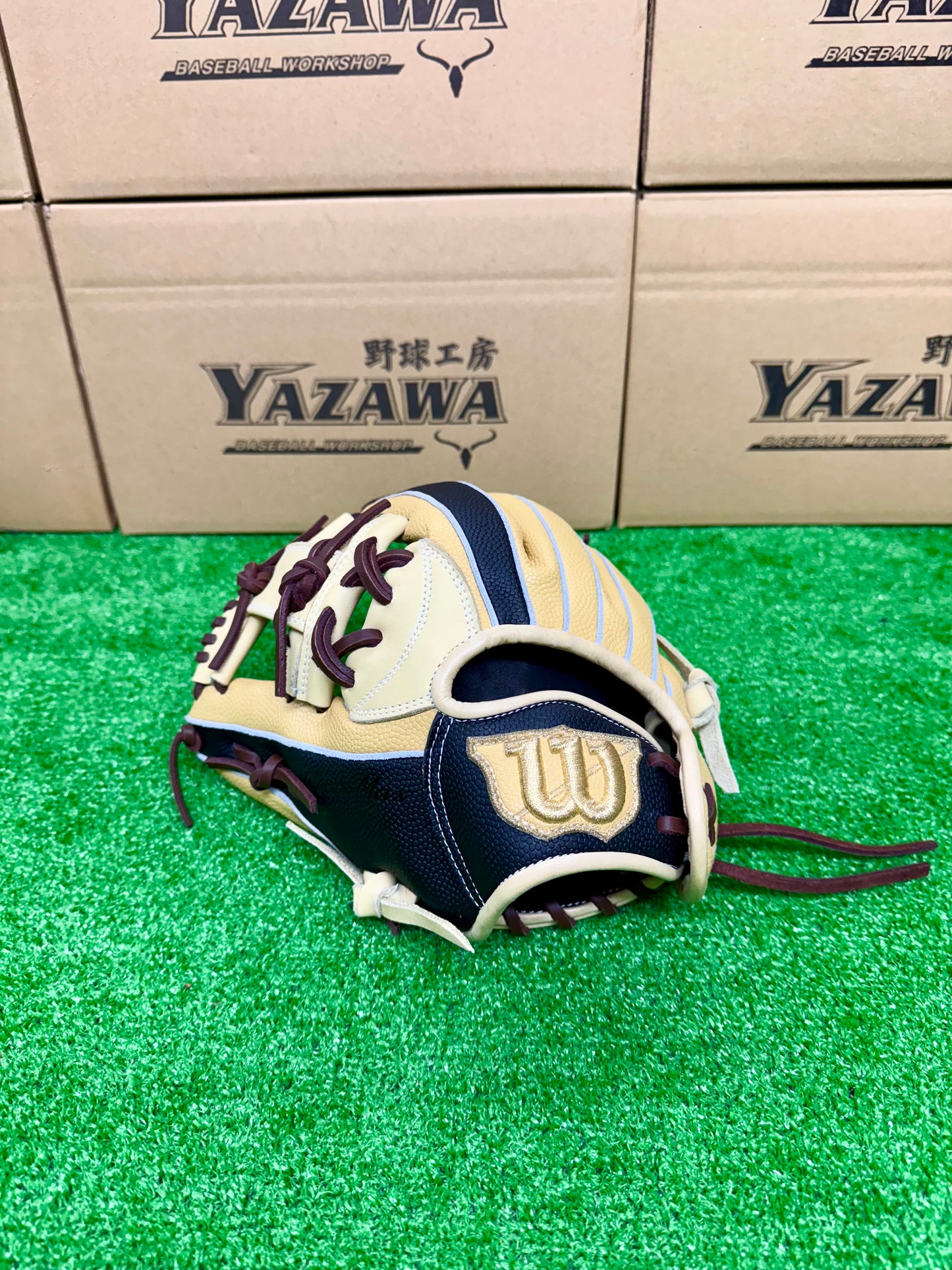 Wilson　少年軟式内野手用グラブ　7J型（WBW103891）ブロンドSS×ブラックSS　左投げ用