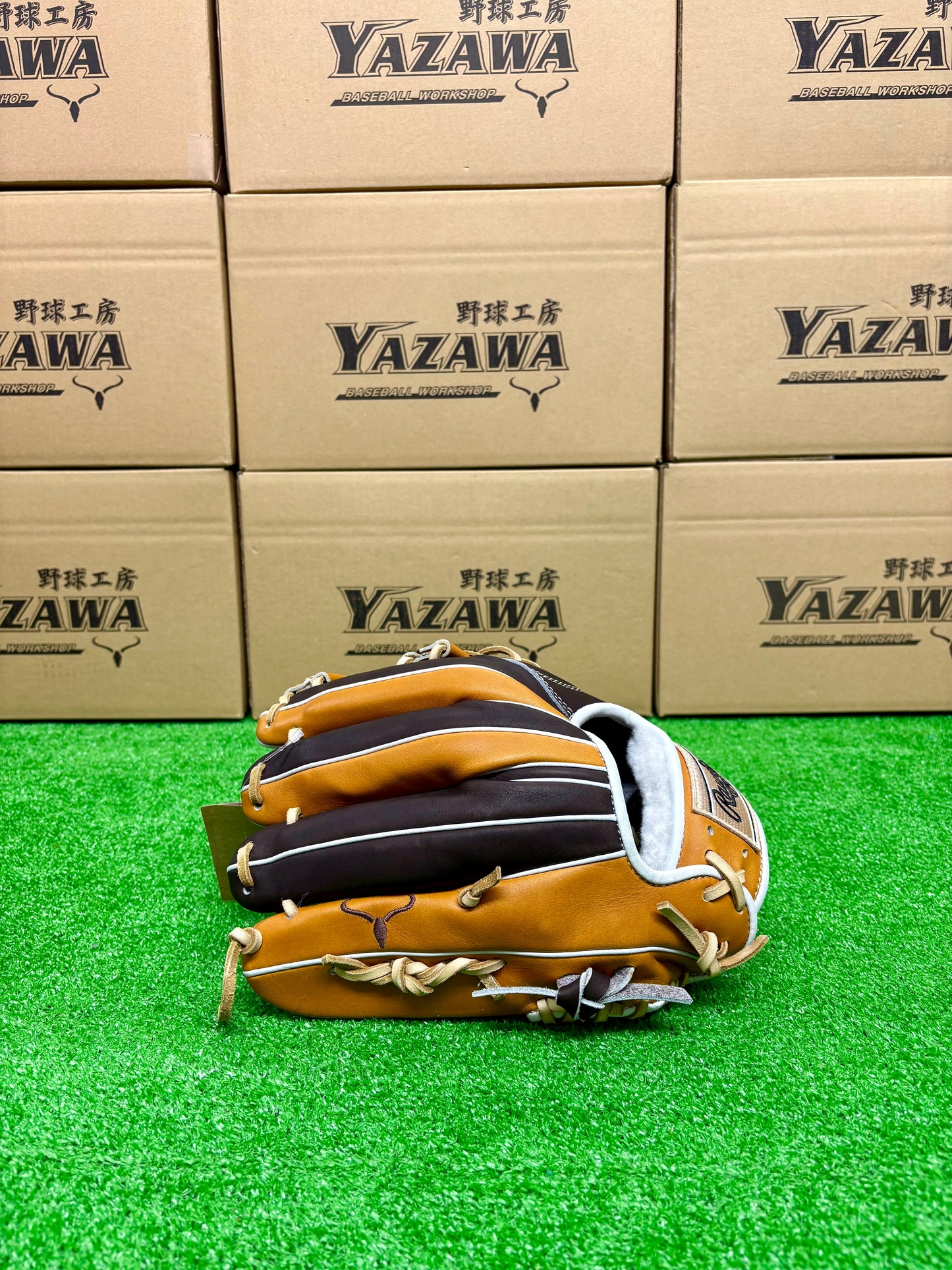 ローリングス　店舗別注【型付け済み】軟式内野手用グラブ　N54FS型　リッチタン×チェリー