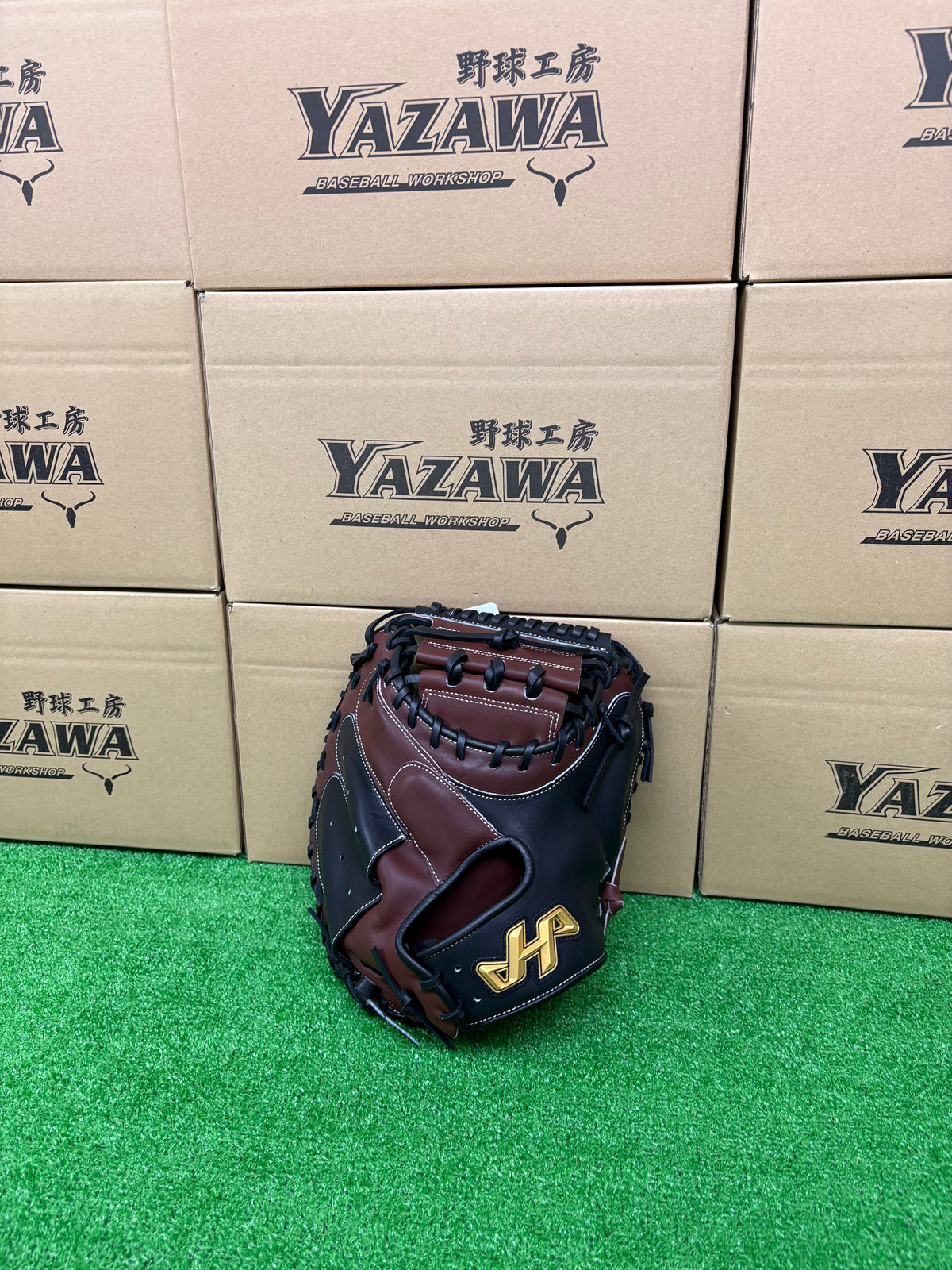 ハタケヤマ　軟式限定キャッチャーミットM9型　エコロジーブラウン×ブラック