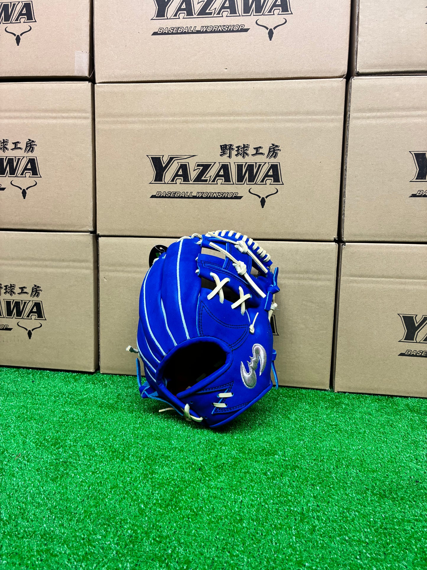 Zeems　【型付け済み】限定少年軟式用グラブ20DJN5大型　ブルー×キャメルブラウン