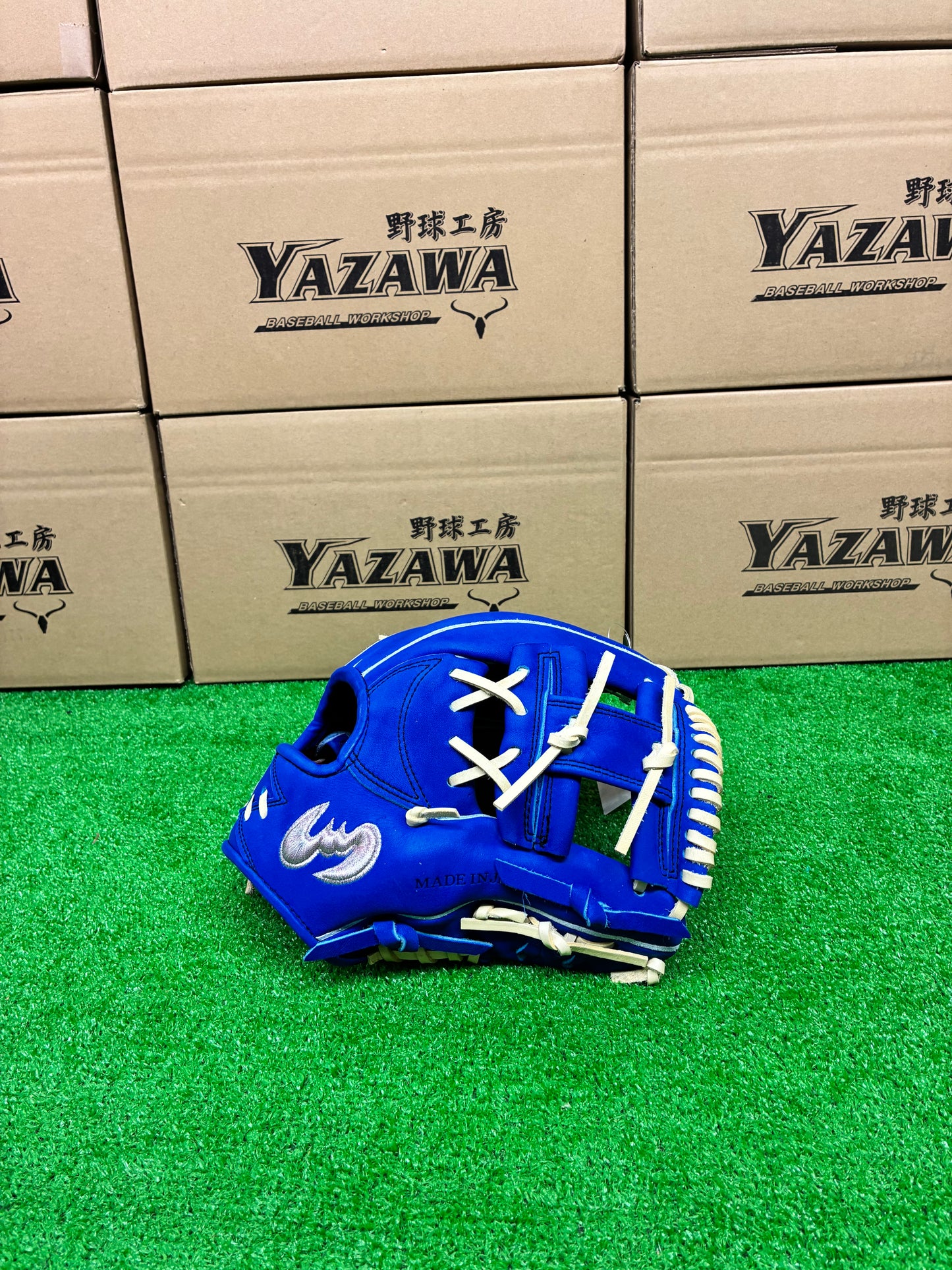 Zeems　【型付け済み】限定少年軟式用グラブ20DJN5大型　ブルー×キャメルブラウン